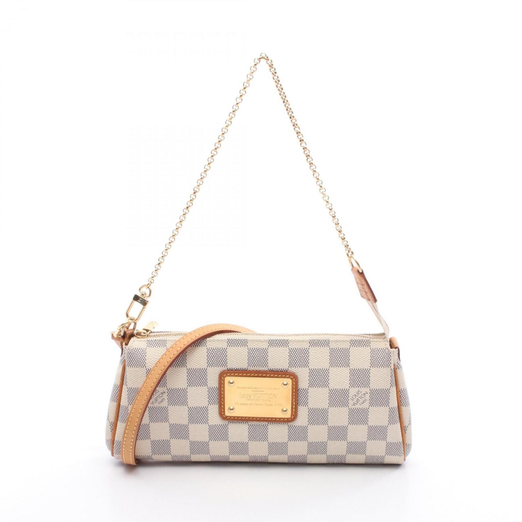 Louis Vuitton Eva Handbag, Coated Canvas and Leather, Damier Azur