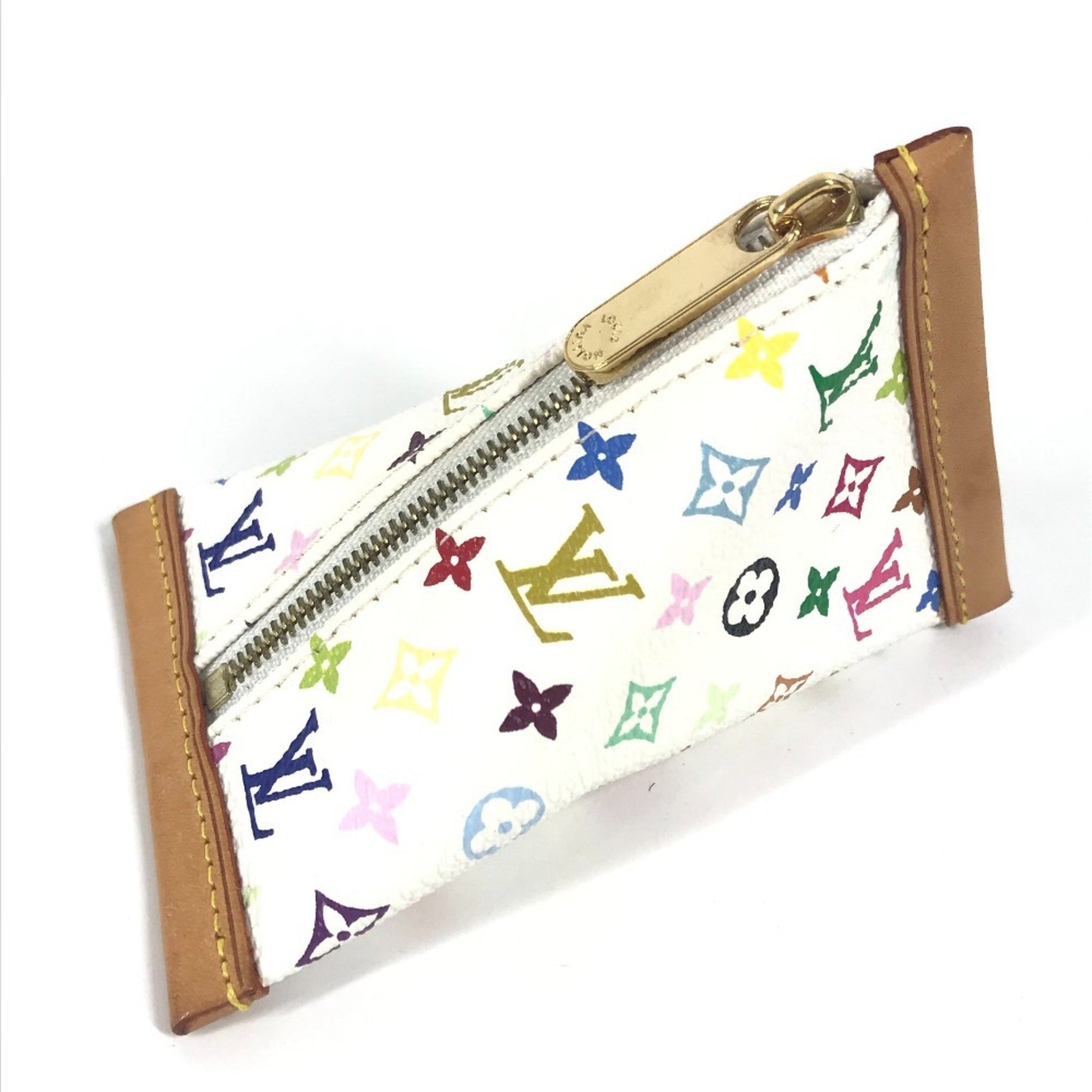 Louis Vuitton Monogram Multicolor Berlingo Compact Wallet Triangle Wallet/Coin Case Canvas Men's Blanc White