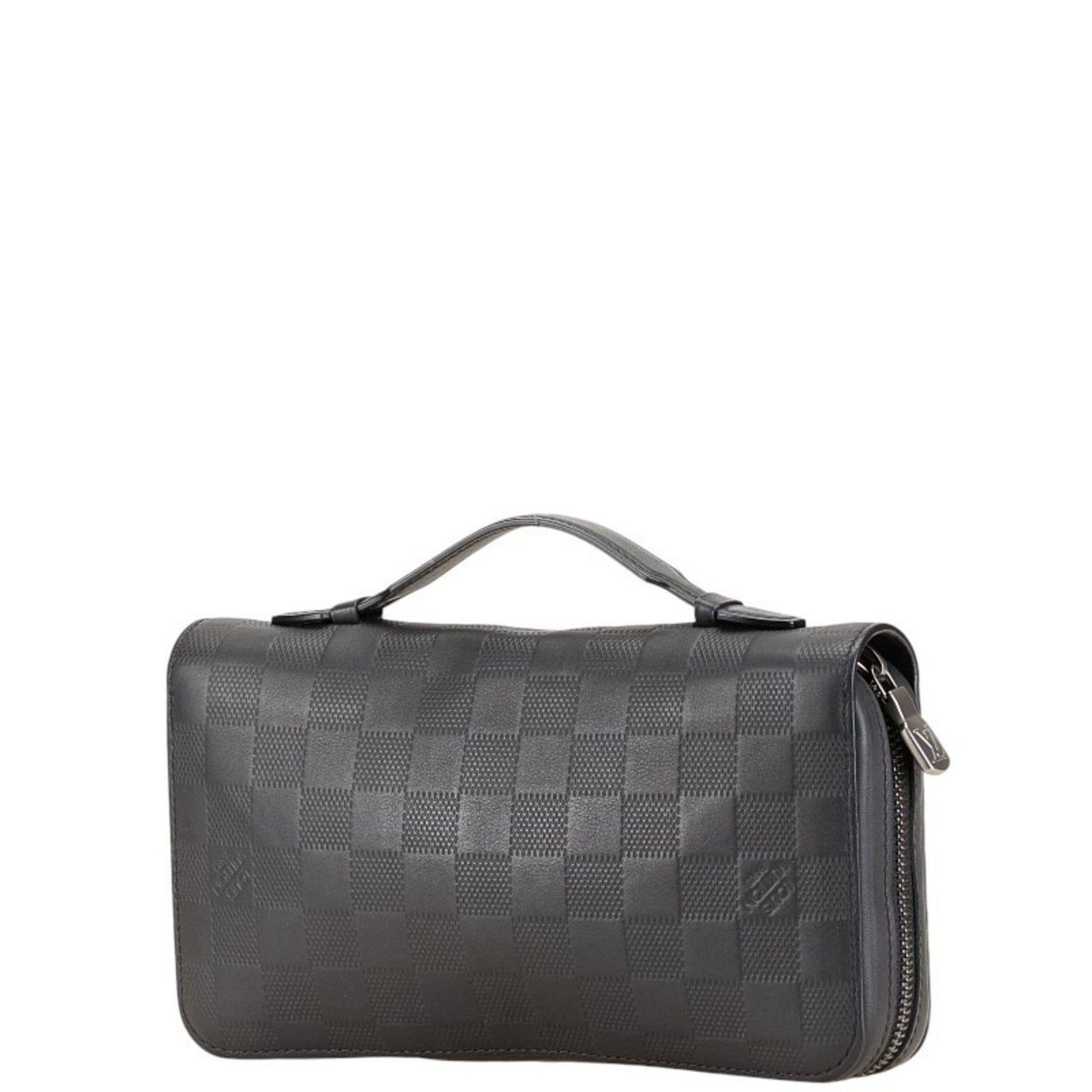 Louis Vuitton Damier Infini Zippy XL Round Zipper Long Wallet Onyx Black PVC Leather