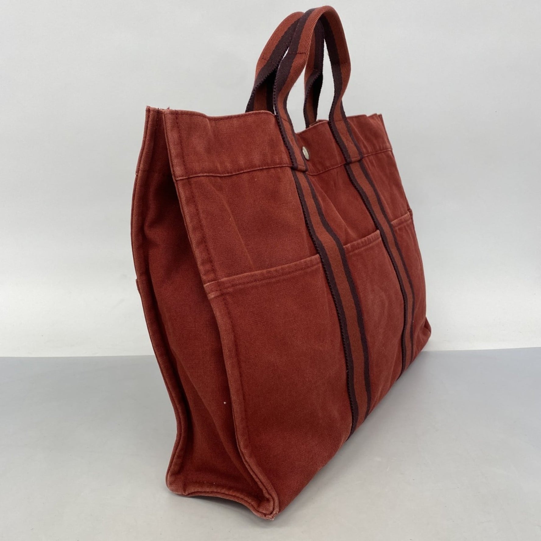 Hermes Tote Bag Foul Tou MM Canvas Red