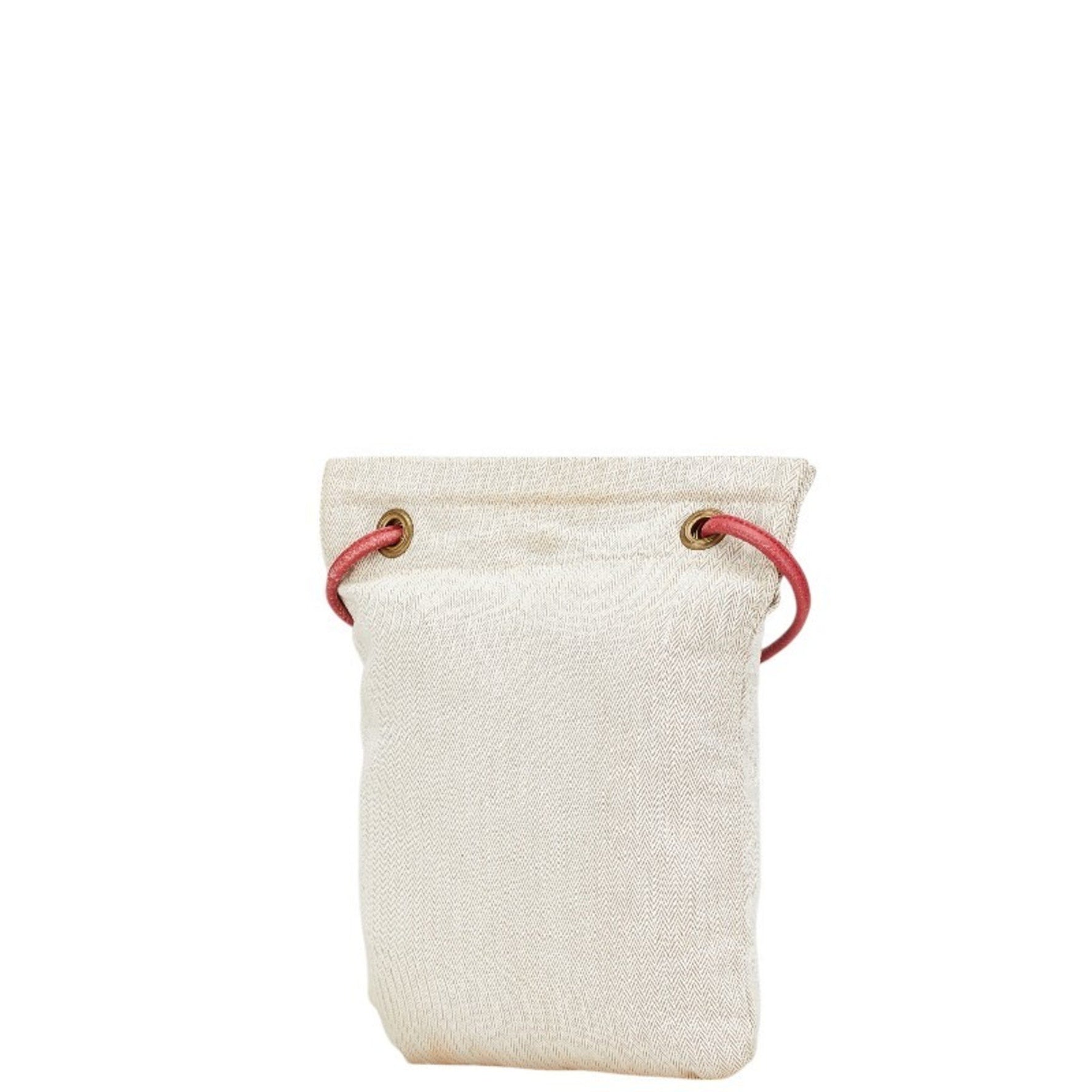 Hermes Aline PM Bag Beige Red Cotton Leather Women's HERMES