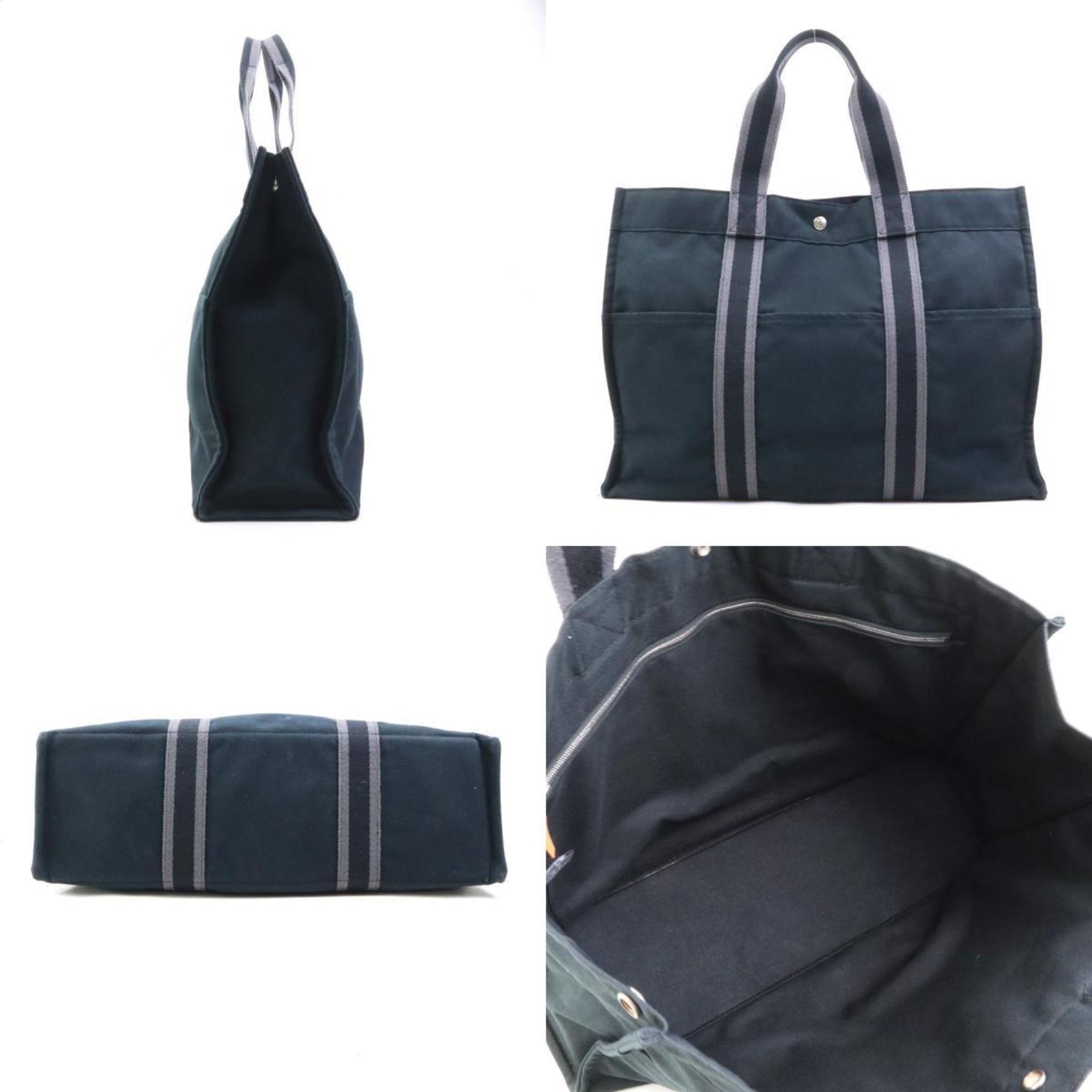 Hermes Hermès Four Tou MM Handbag in Canvas, Black, for Men and Women, h31405a