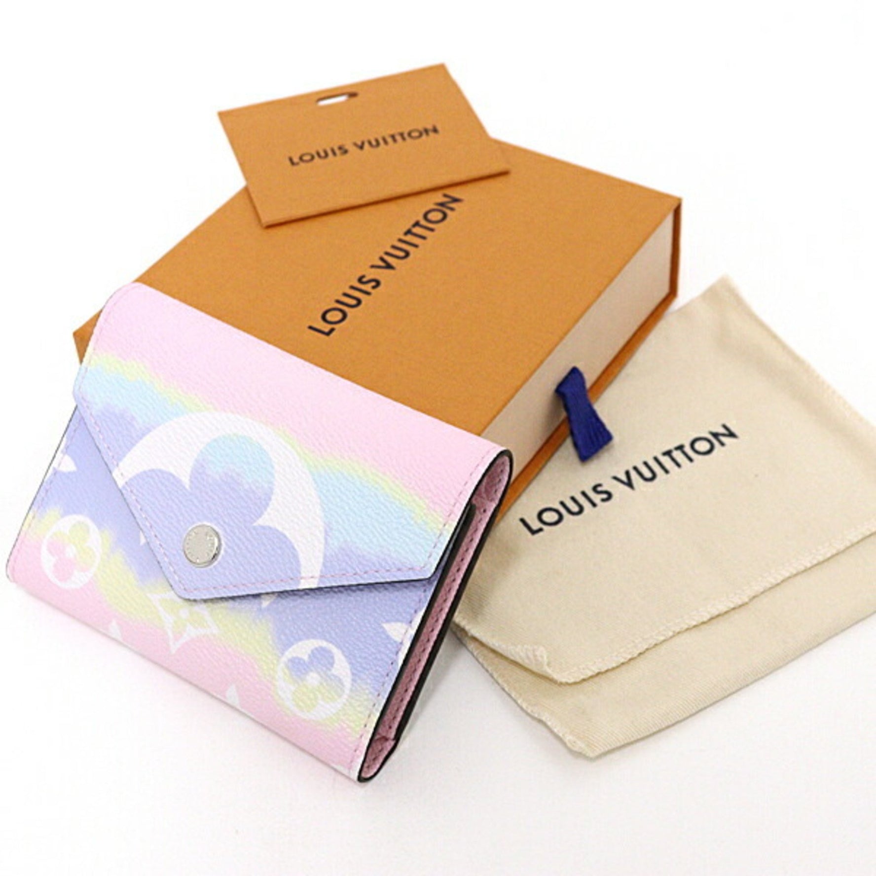 Louis Vuitton LV Escar Portefeuille Victorine Tri-fold Wallet Pastel Multicolor