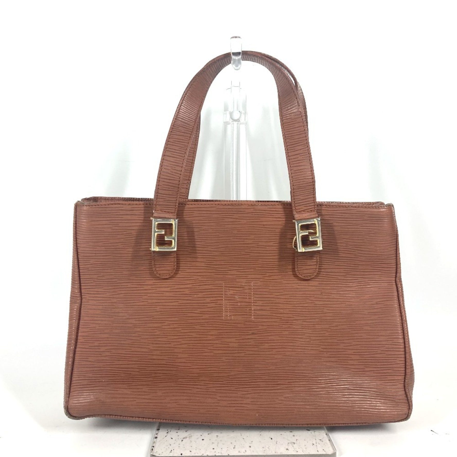FENDI FF Tote Bag Shoulder Handbag Leather
