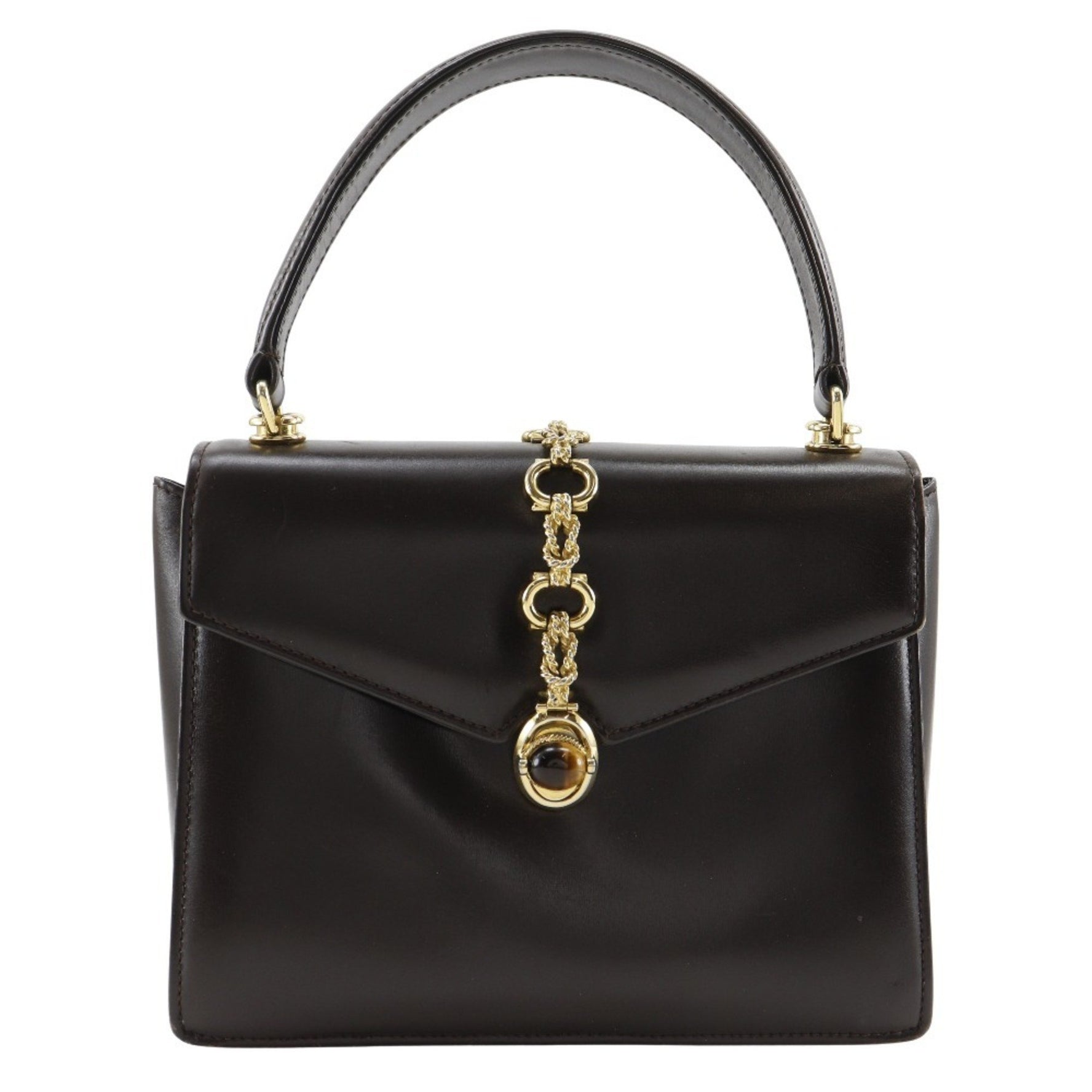 Gucci One-Handle Handbag, Old Leather, Turnlock
