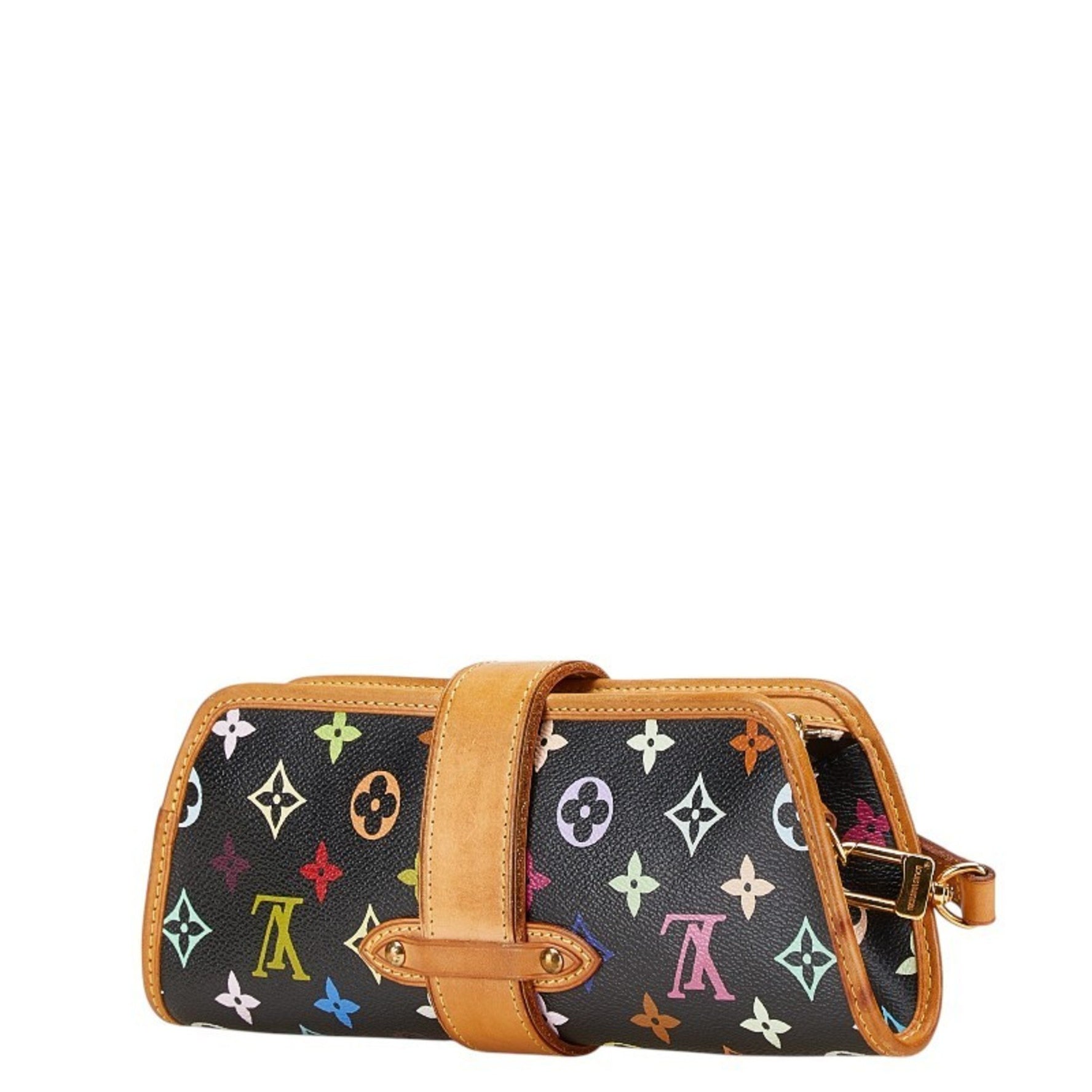 Louis Vuitton Monogram Multicolore Shirley Shoulder Bag in Black and PVC Leather.