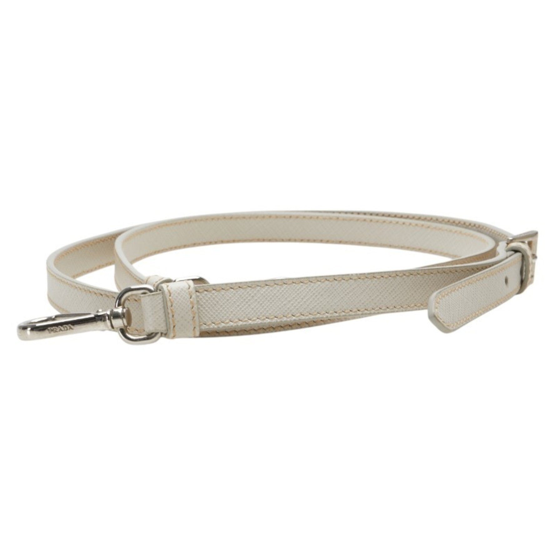Prada Shoulder Strap in White Saffiano Leather for Women