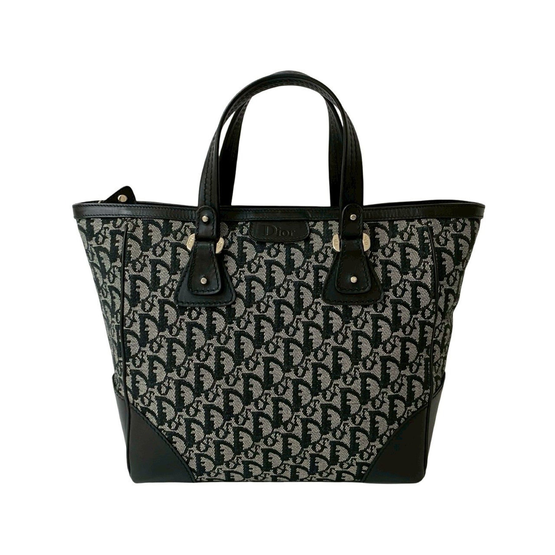 Christian Dior Trotter Print Canvas and Leather Handbag Mini Tote Bag
