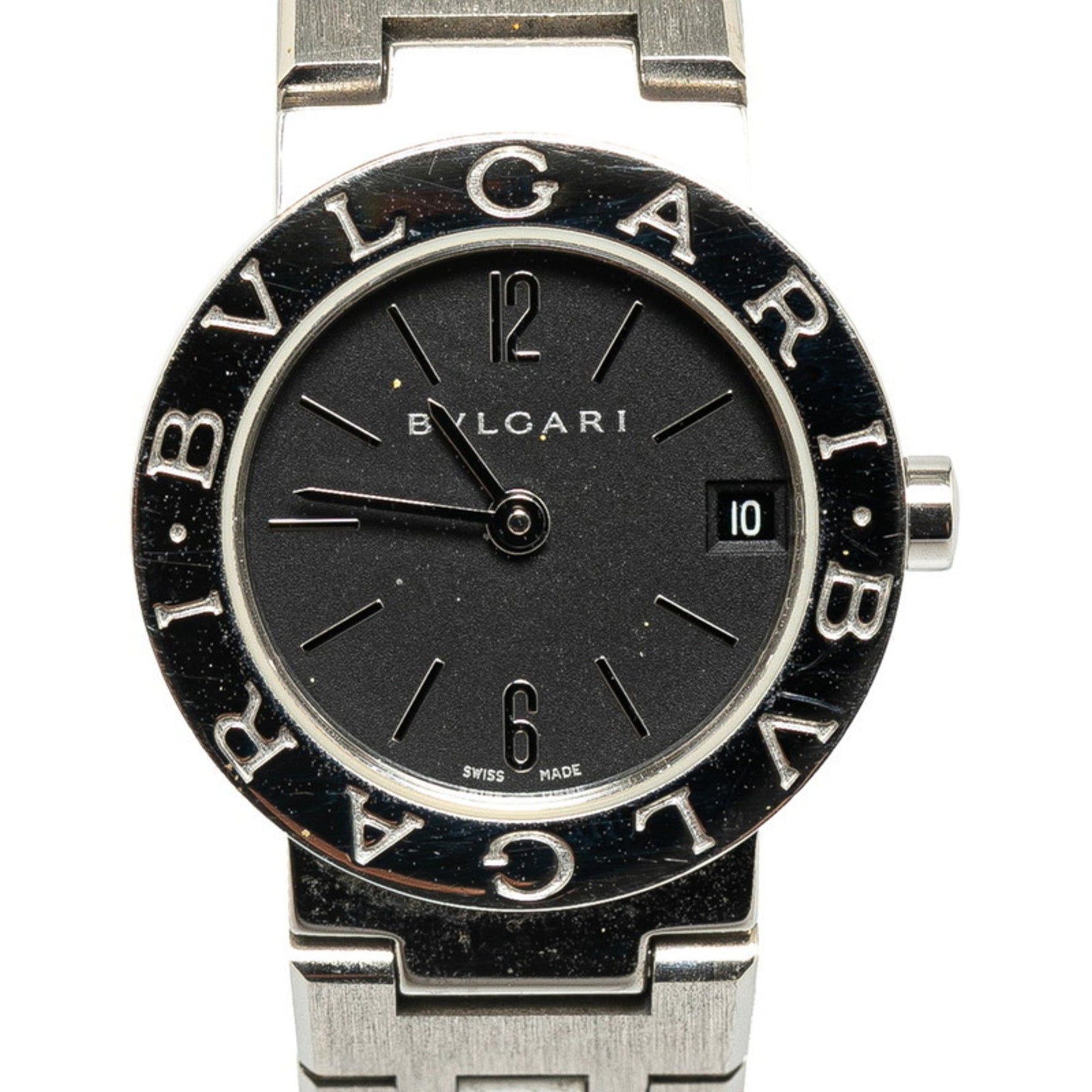 BVLGARI Watch BB23SS Quartz Black Dial Stainless Steel Women's