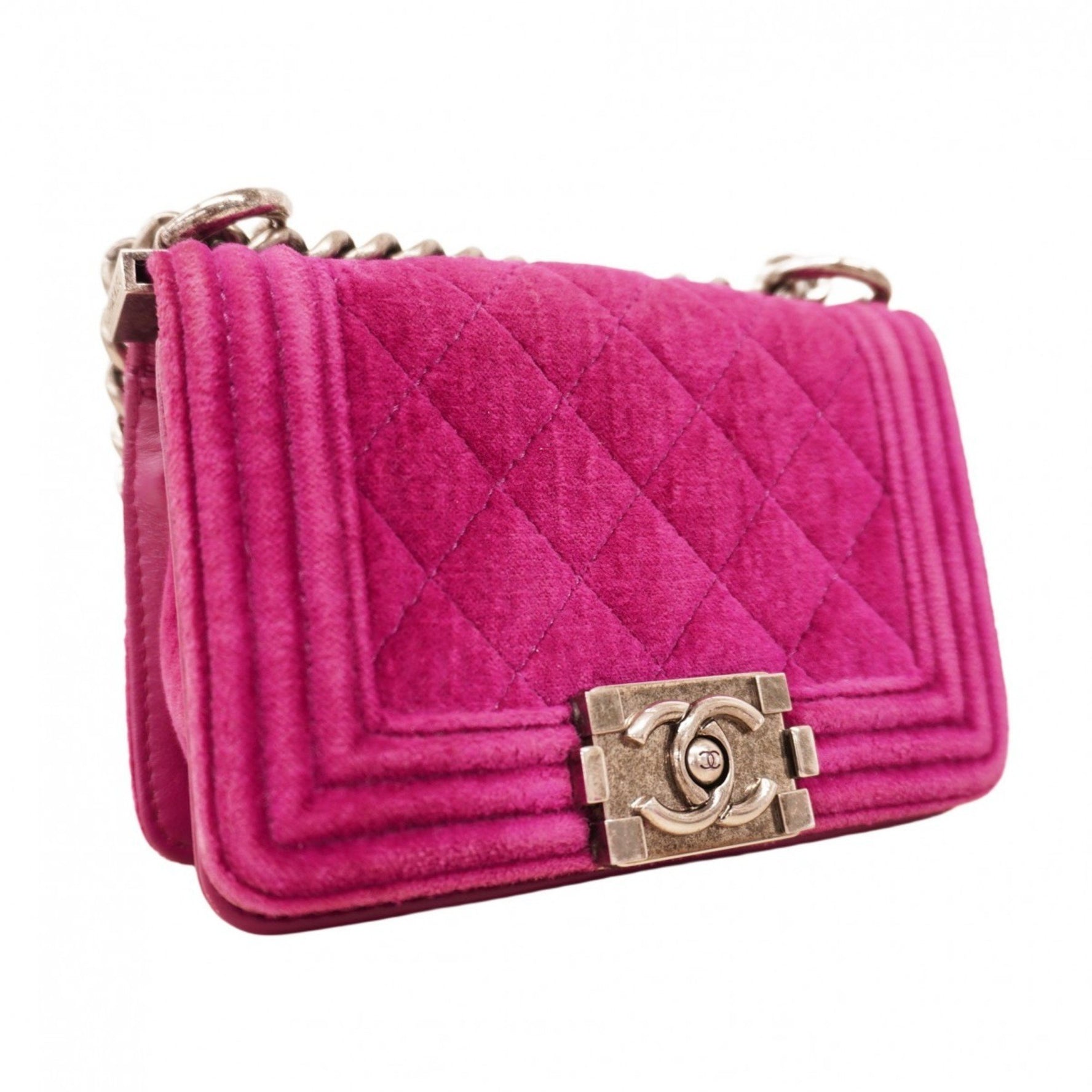 Chanel Shoulder Bag Boy Chain Velvet