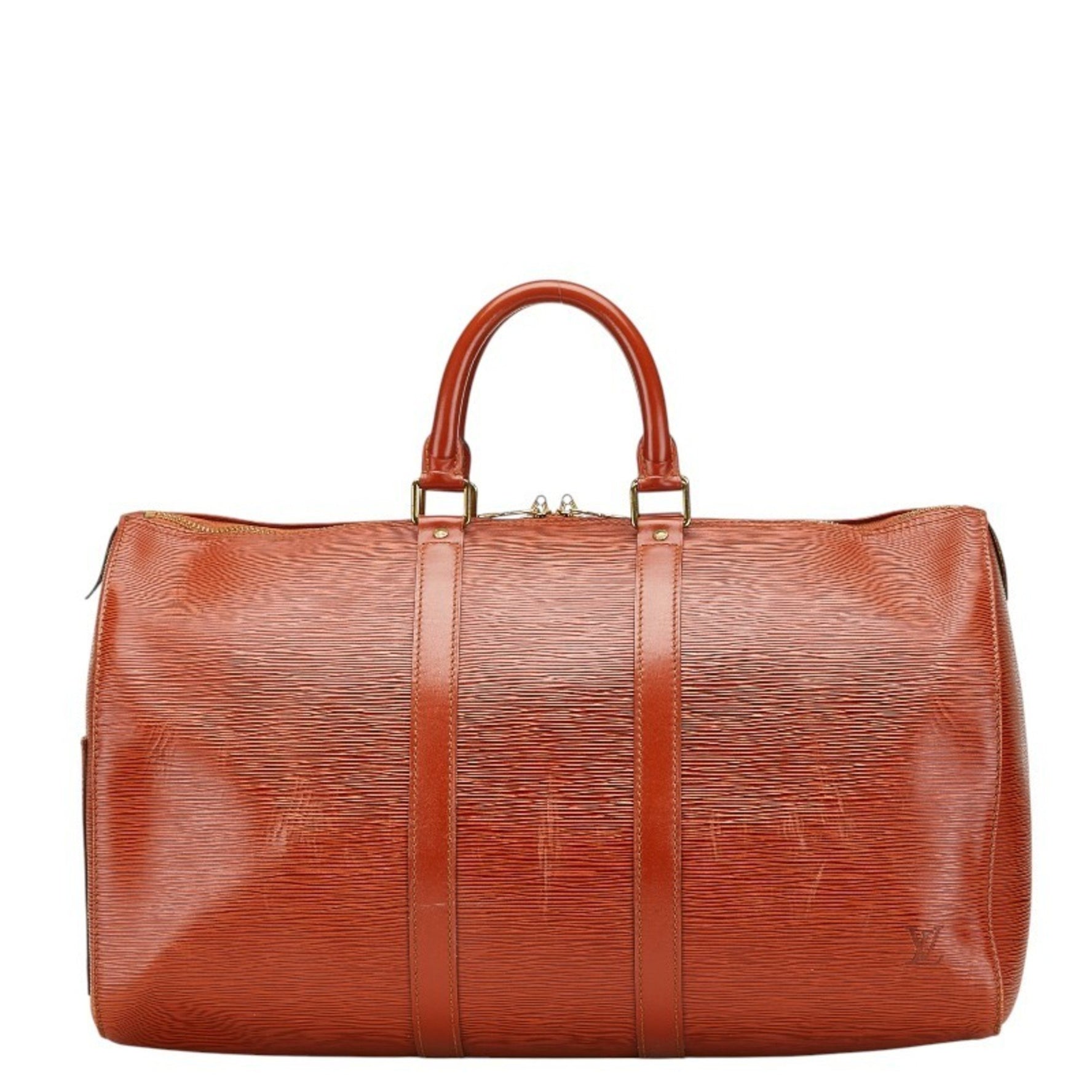 Louis Vuitton Epi Keepall 45 Boston Bag Zipangu Gold Brown Leather