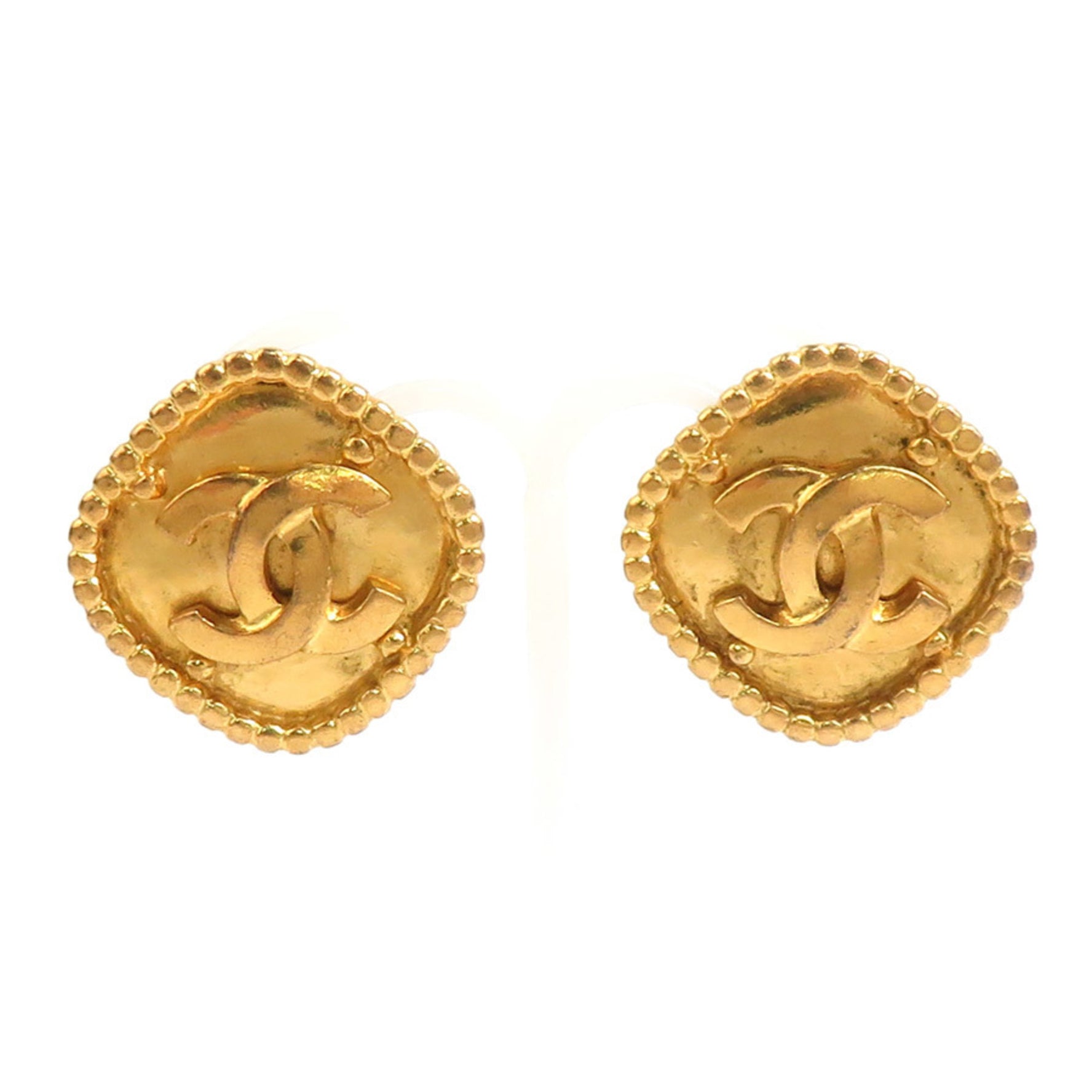 CHANEL Coco Mark Metal Earrings