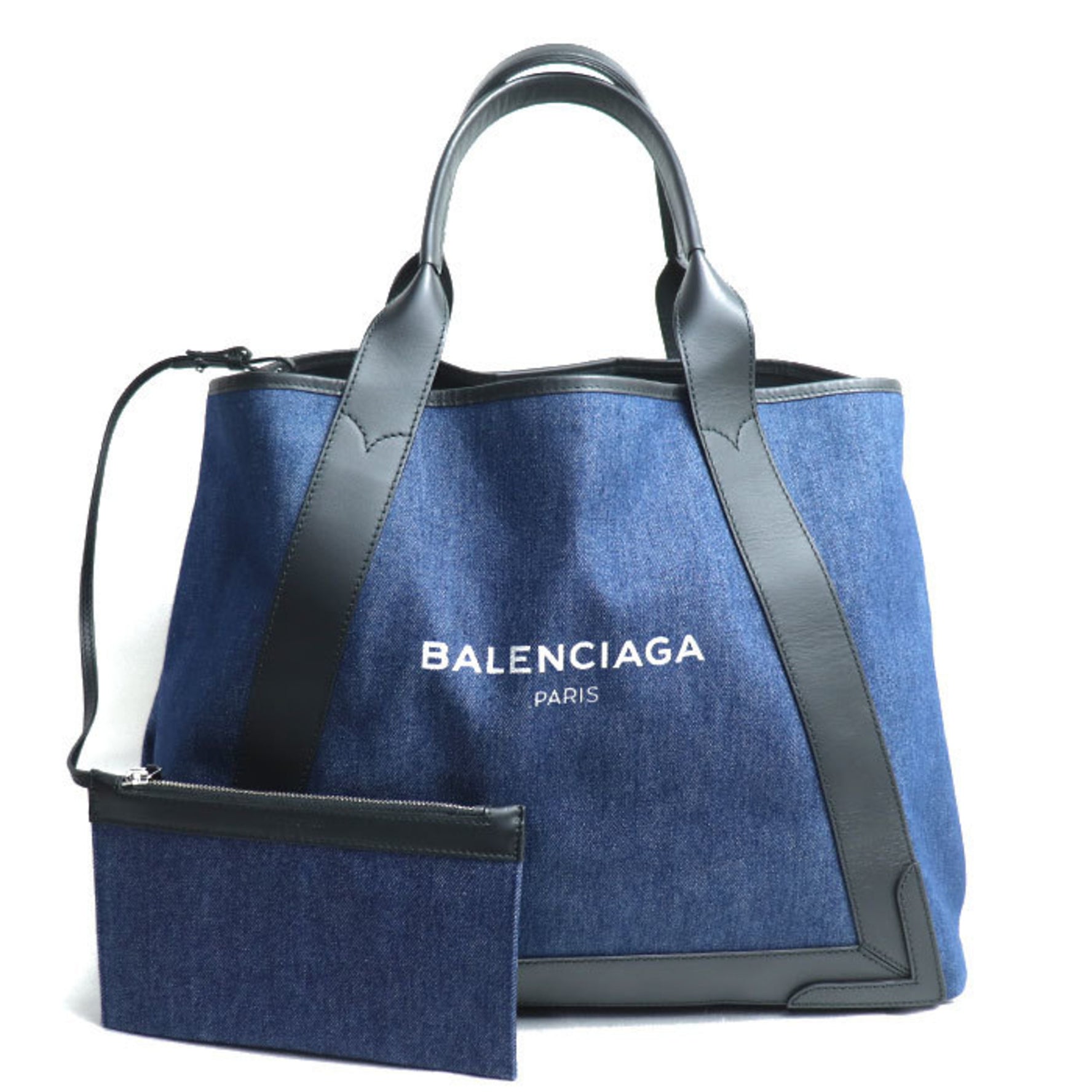 BALENCIAGA Navy Cabas M Tote Bag Blue Mother's for Women