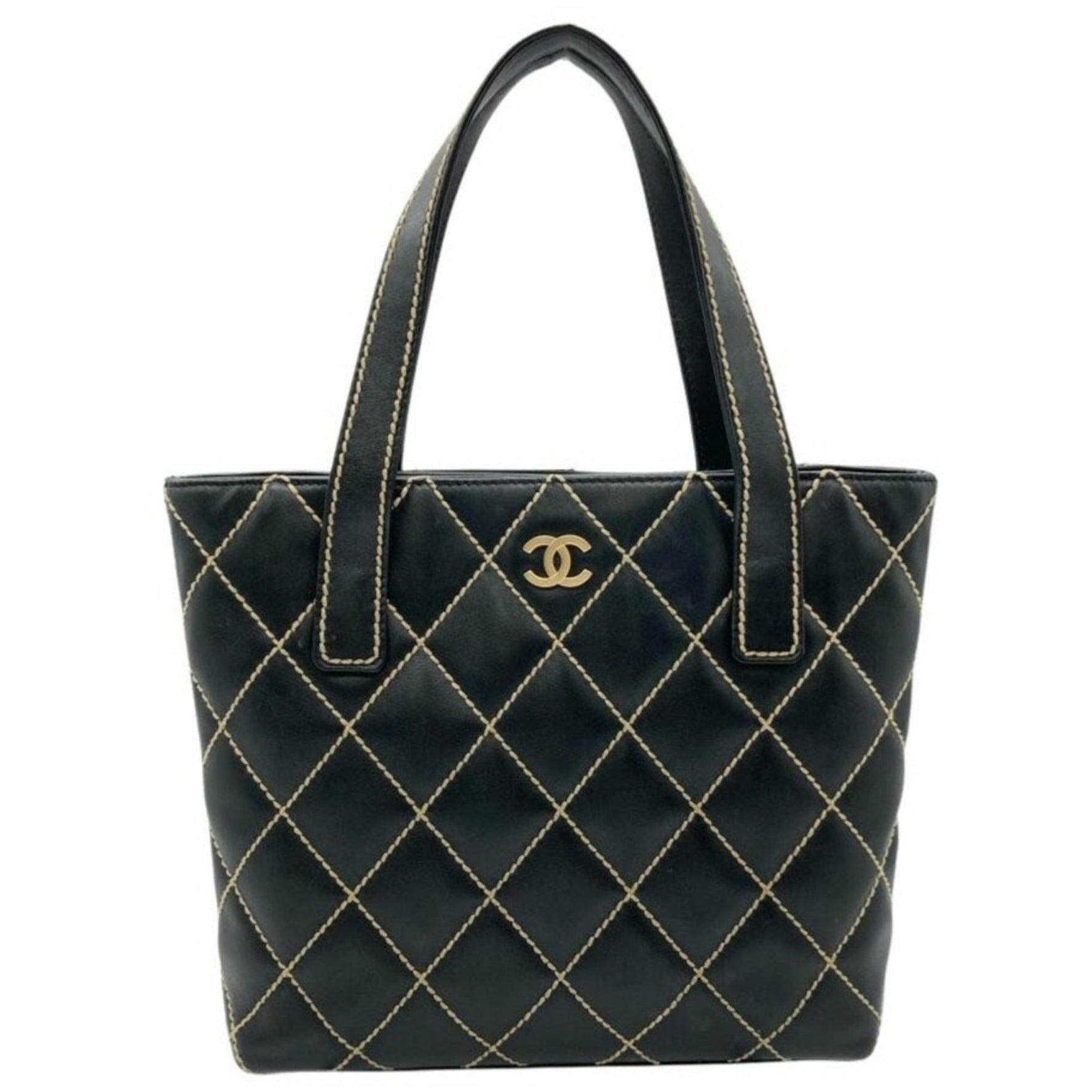 CHANEL Wild Stitch Handbag, Leather, Coco Mark, No. 9
