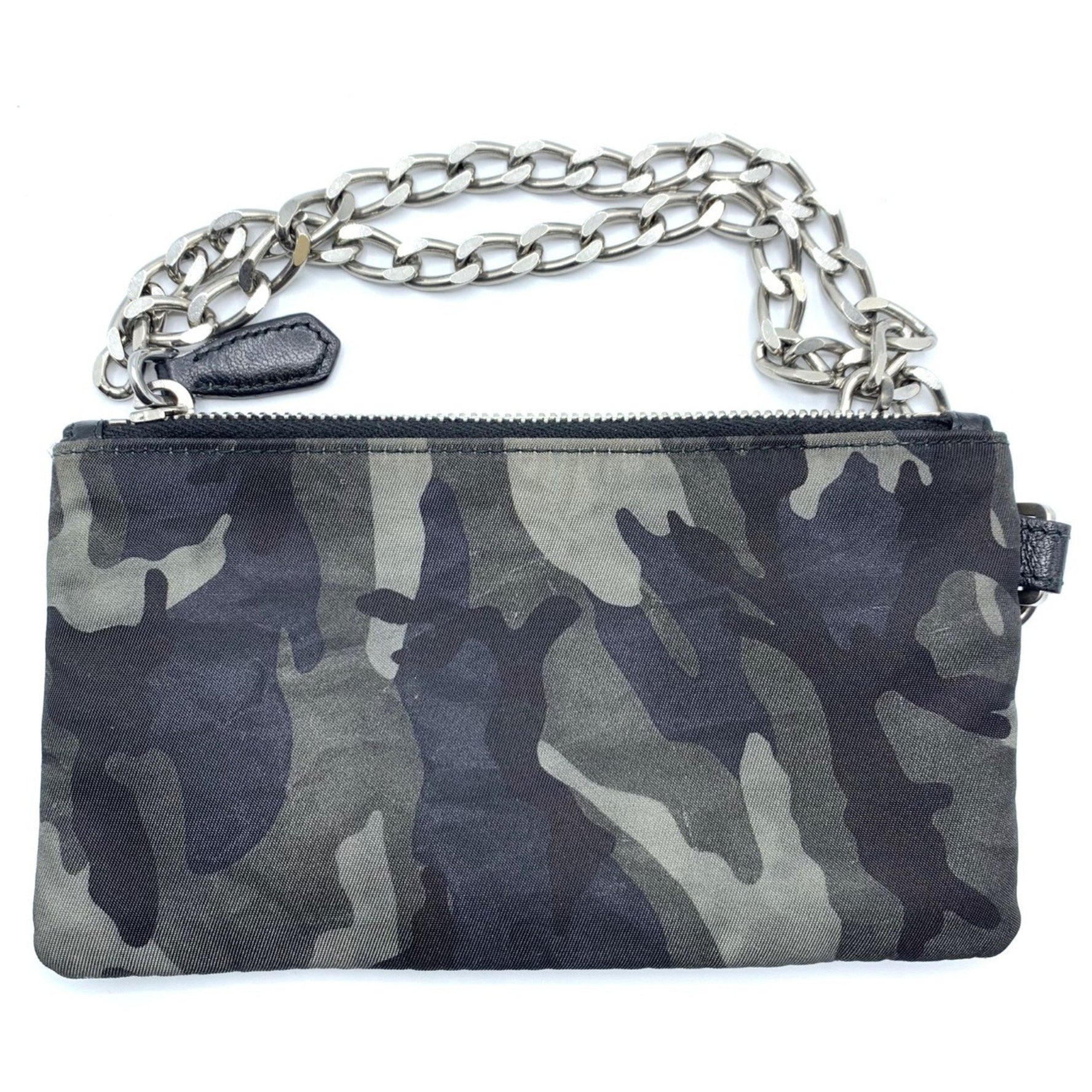 Prada Chain Wallet/Coin Case Pouch Tessuto Nylon Camouflage 2M1273 PRADA