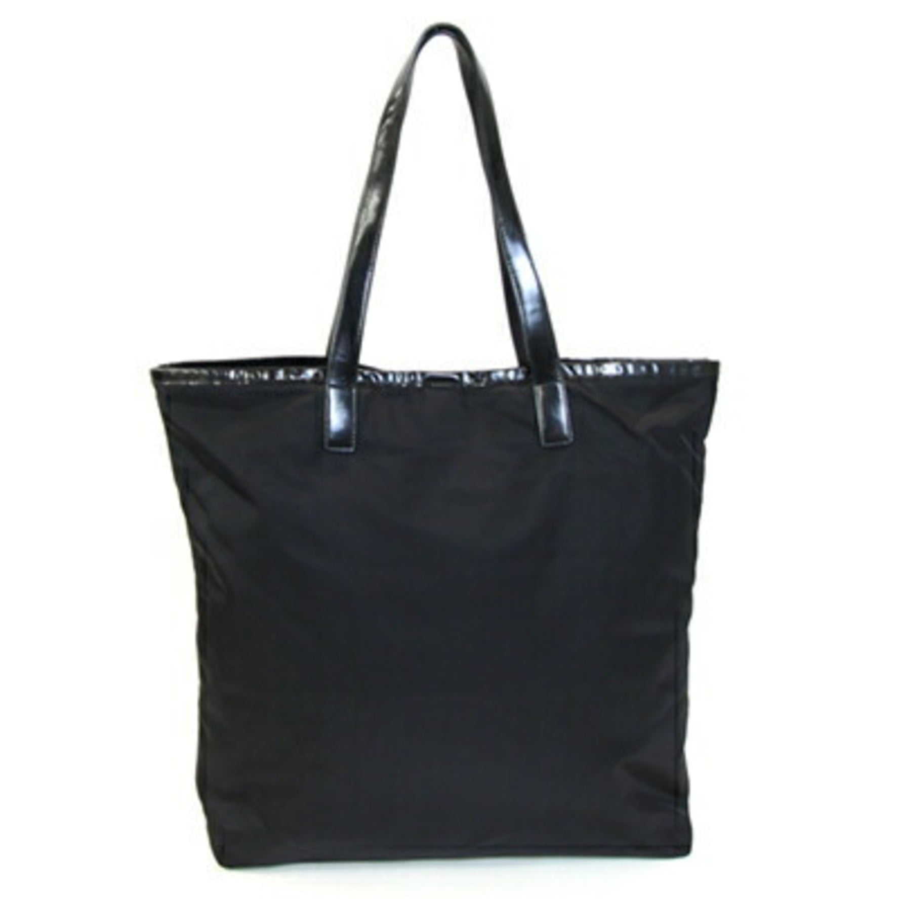 Prada Tote Bag BR4371 Black Nylon Patent Leather Shoulder for Women PRADA