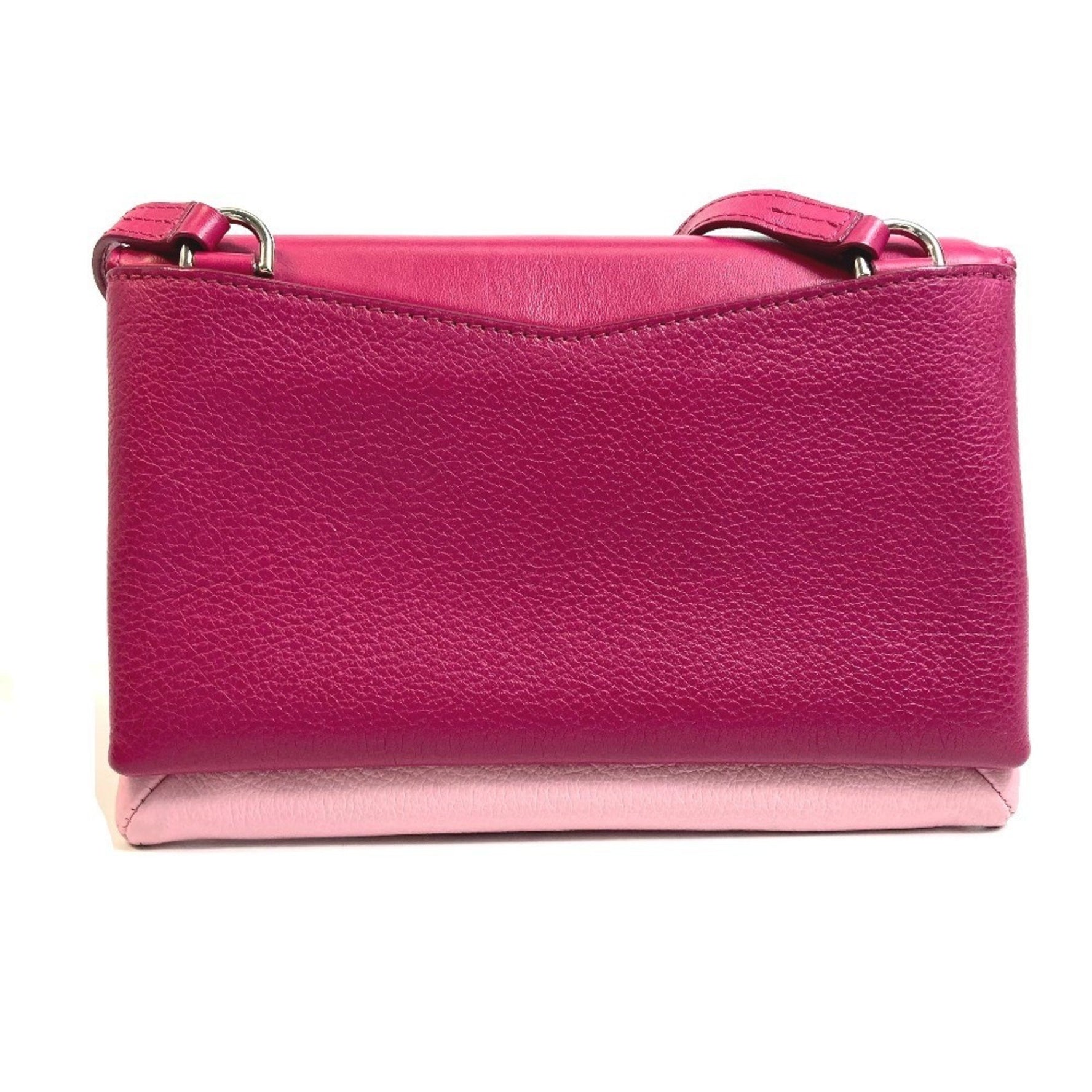GIVENCHY Flap Duet Pochette Shoulder Bag in Leather, Pink and White