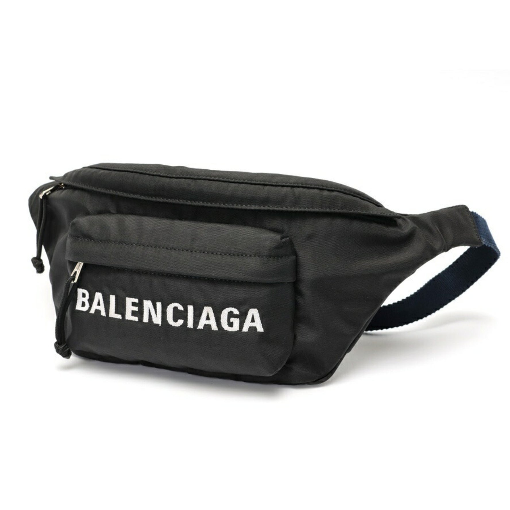 Balenciaga Wheel Belt Bag Body Black Navy E-158747