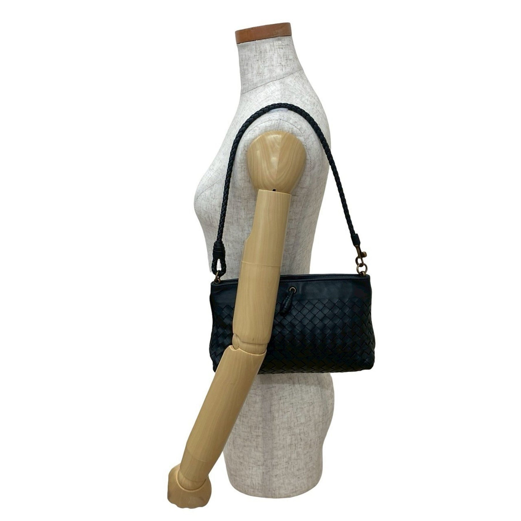BOTTEGA VENETA Intrecciato Leather Semi-Shoulder Bag/Mini Tote Bag, 448-1