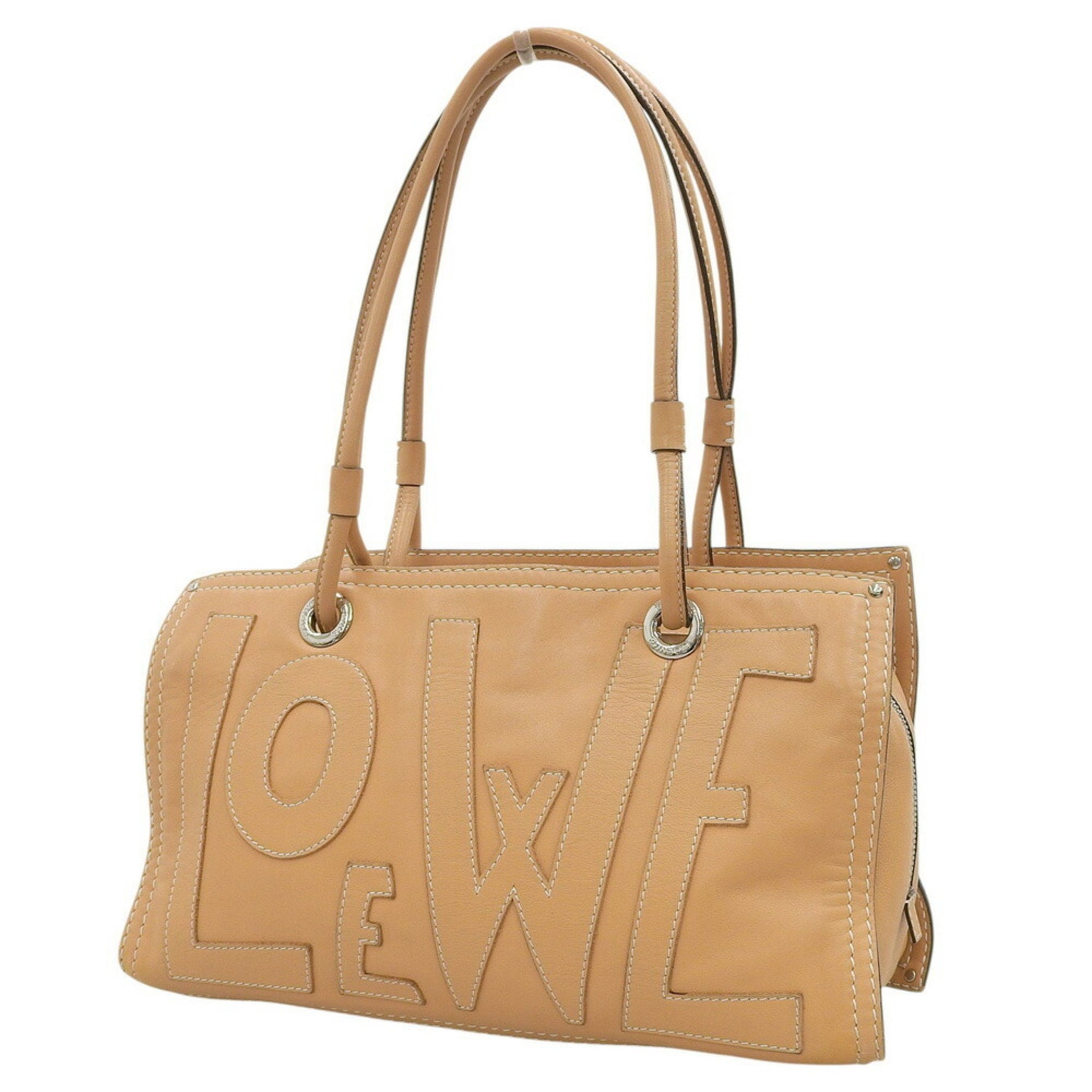 LOEWE Anagram Shopper Shoulder Bag/Tote Bag in Camel Leather