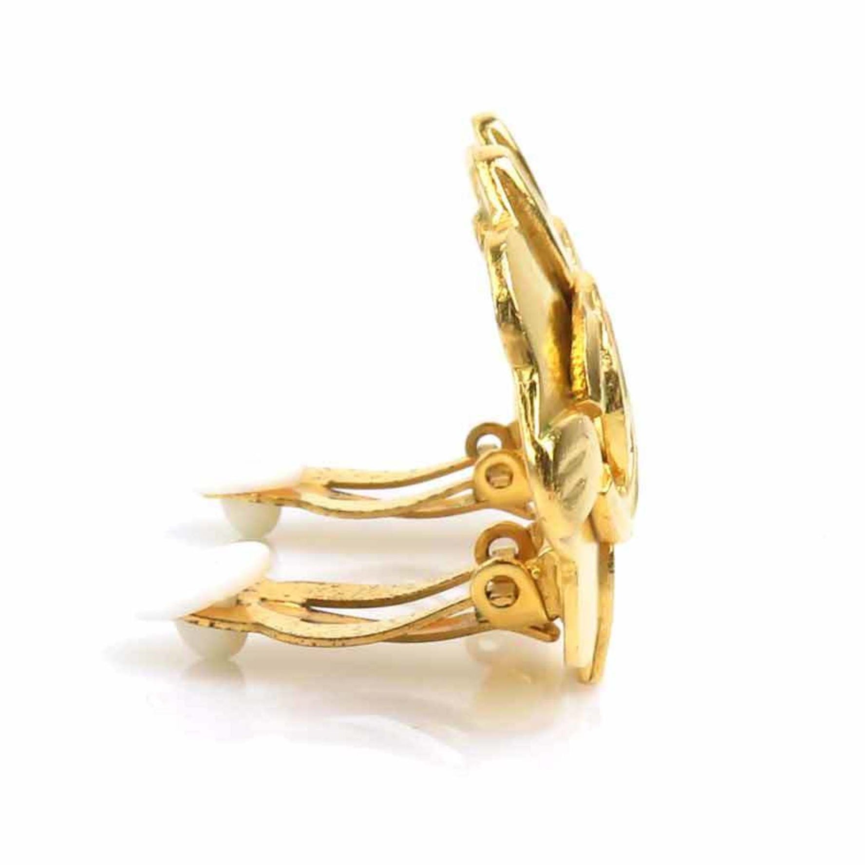 CHANEL Coco Mark Metal Earrings