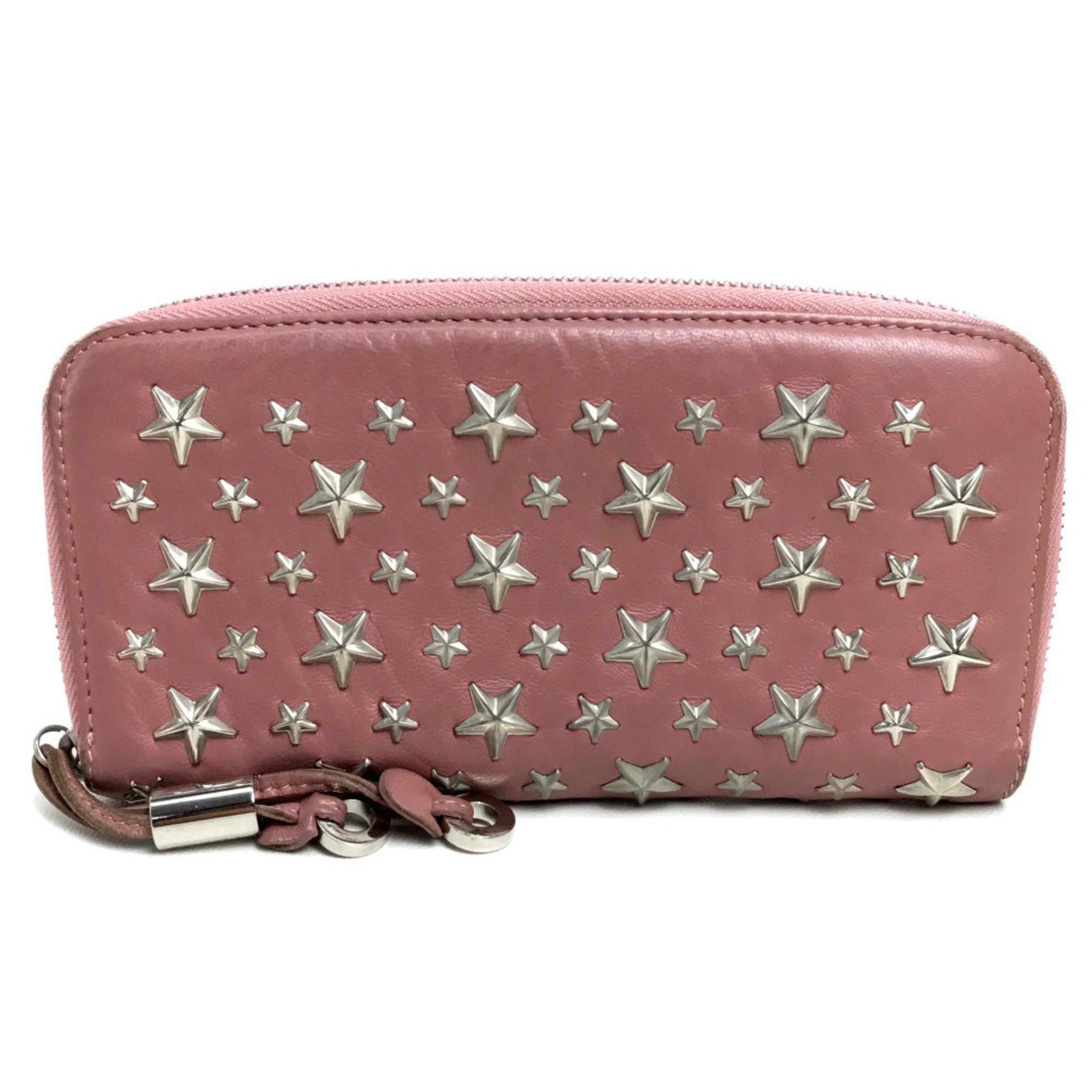 Jimmy Choo Star studs Zip Around Long Wallet Long Wallet Rose Based