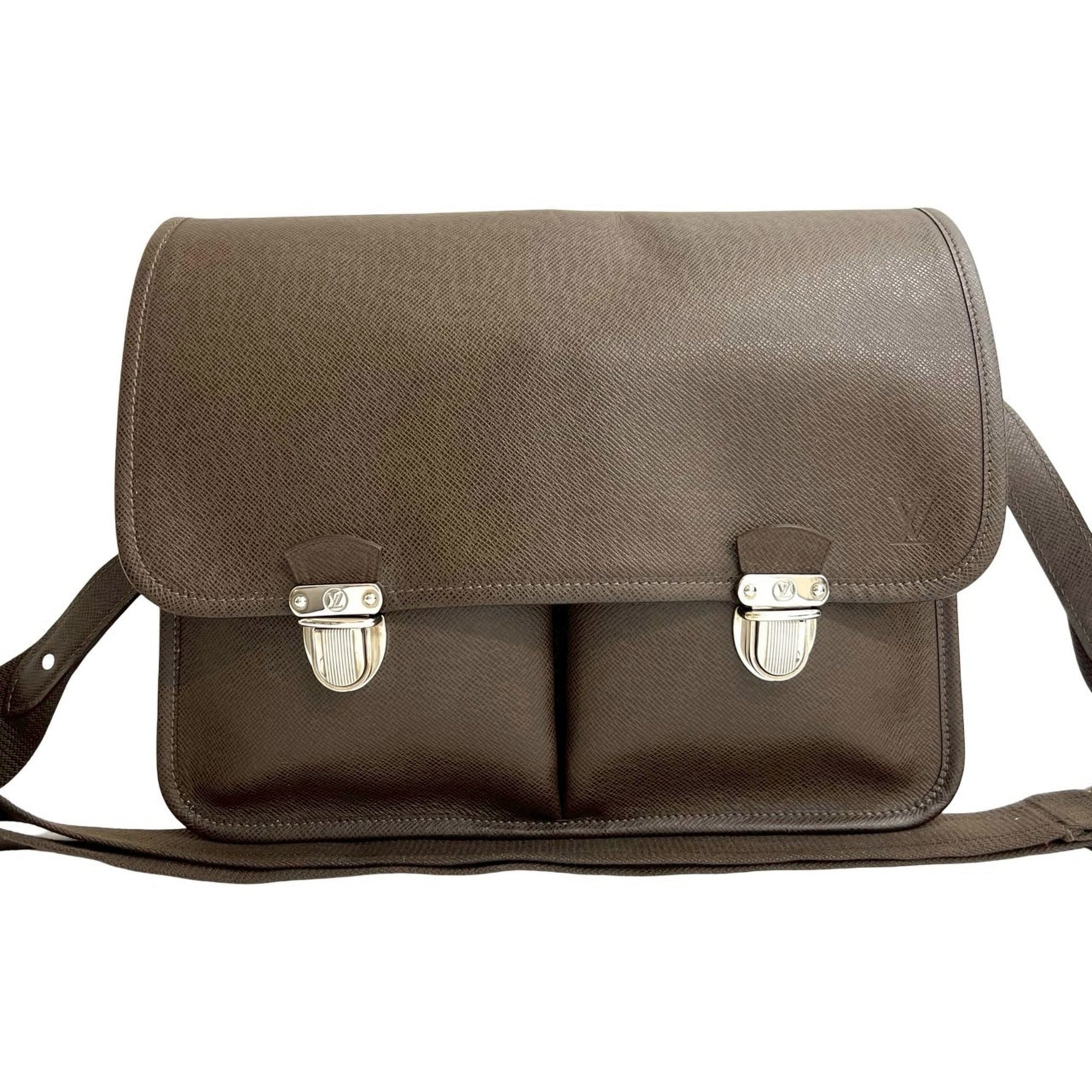 LOUIS VUITTON Alexei Taiga Leather Shoulder Bag/Business Bag/Messenger Bag