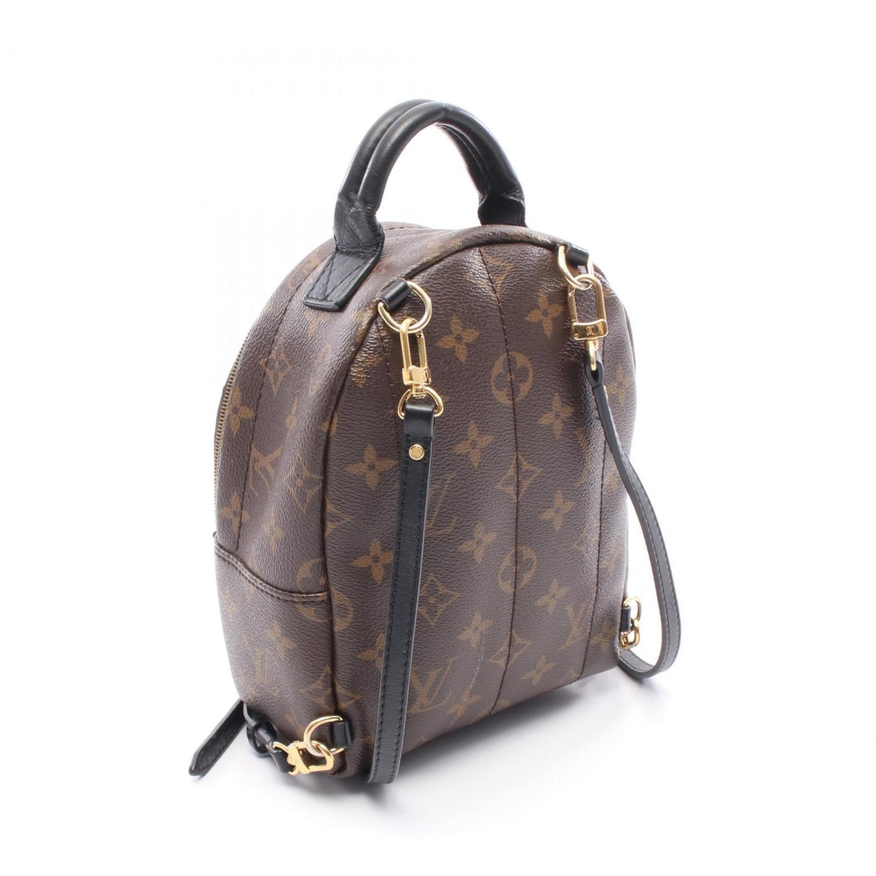 Louis Vuitton Palm Springs Mini Backpack, Coated Canvas and Leather with Monogram Design, Brown Black