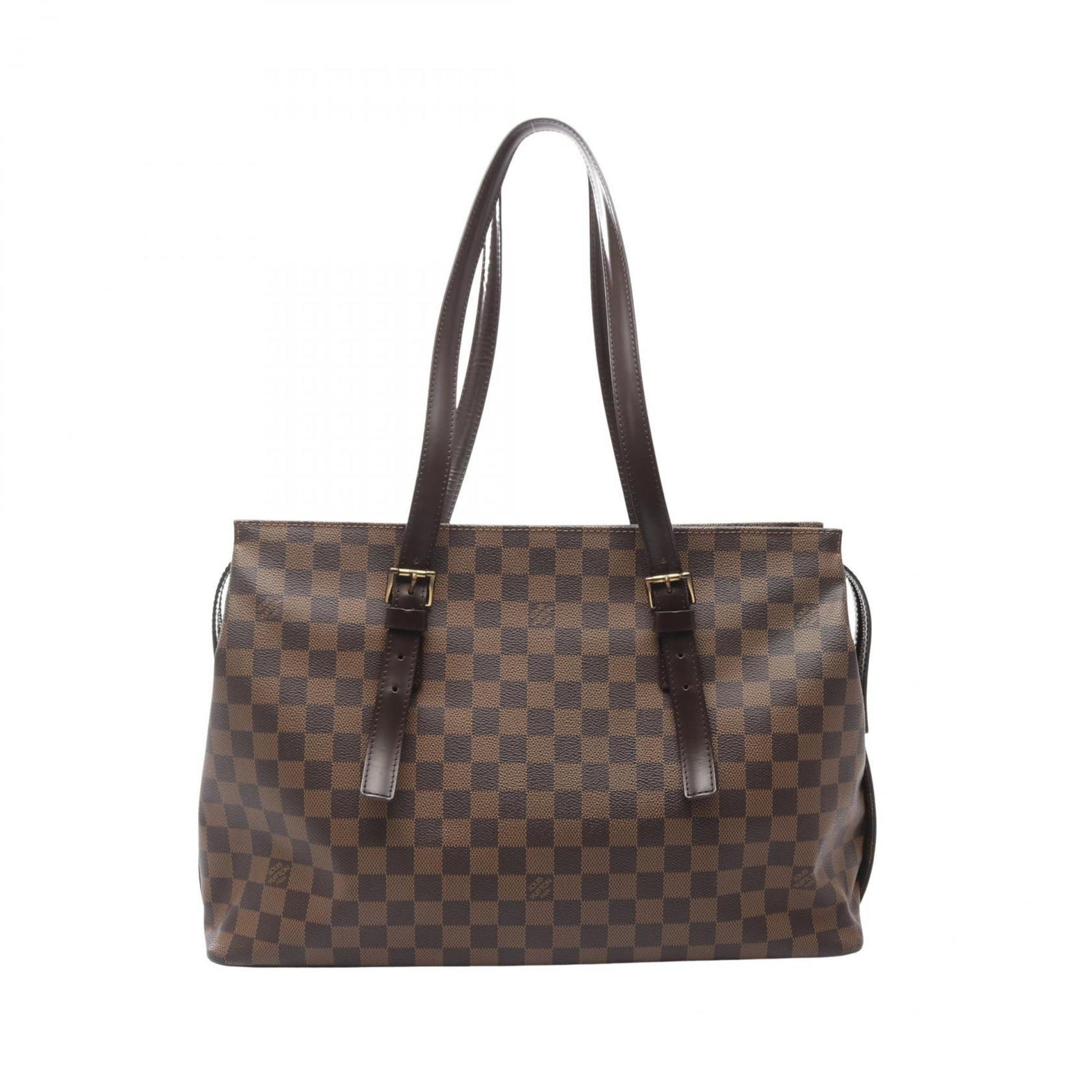 Louis Vuitton Chelsea Tote Bag Coated Canvas Leather Damier Brown
