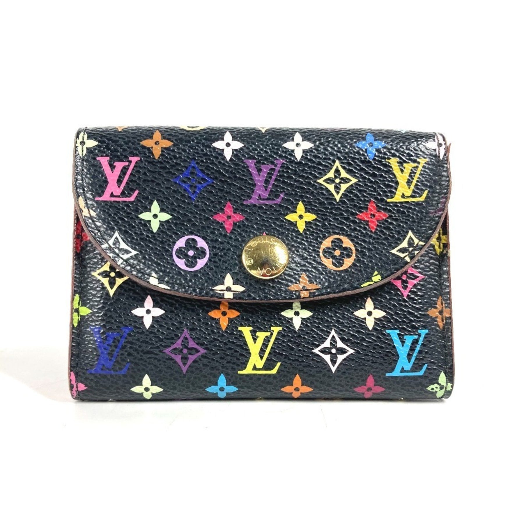 Louis Vuitton Monogram Multicolor Envelope Carte de Visite Business Card Holder Pass Case Wallet/Coin Holder/Card Canvas Men's Noir