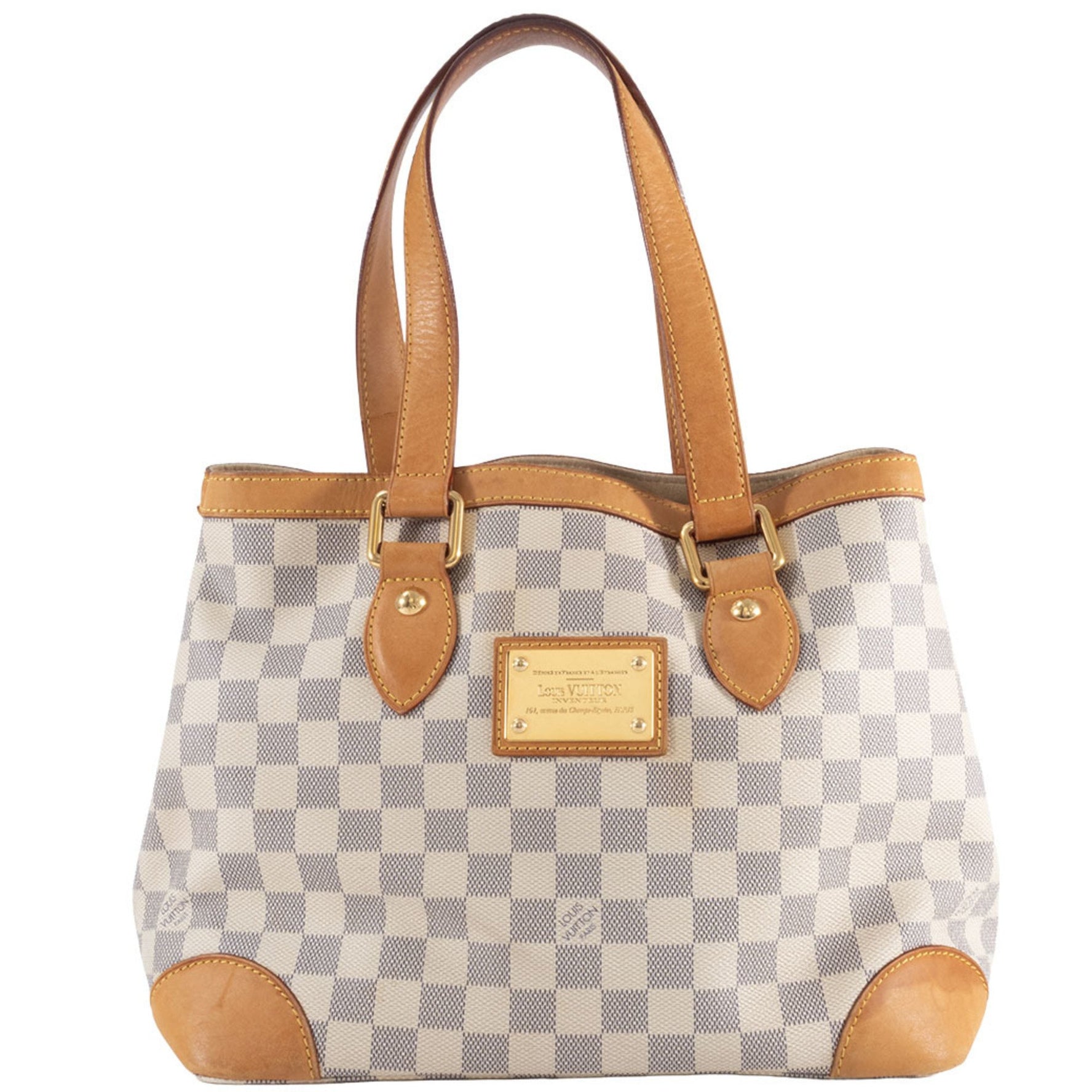 Louis Vuitton Hampstead PM Handbag Damier Azur Canvas White