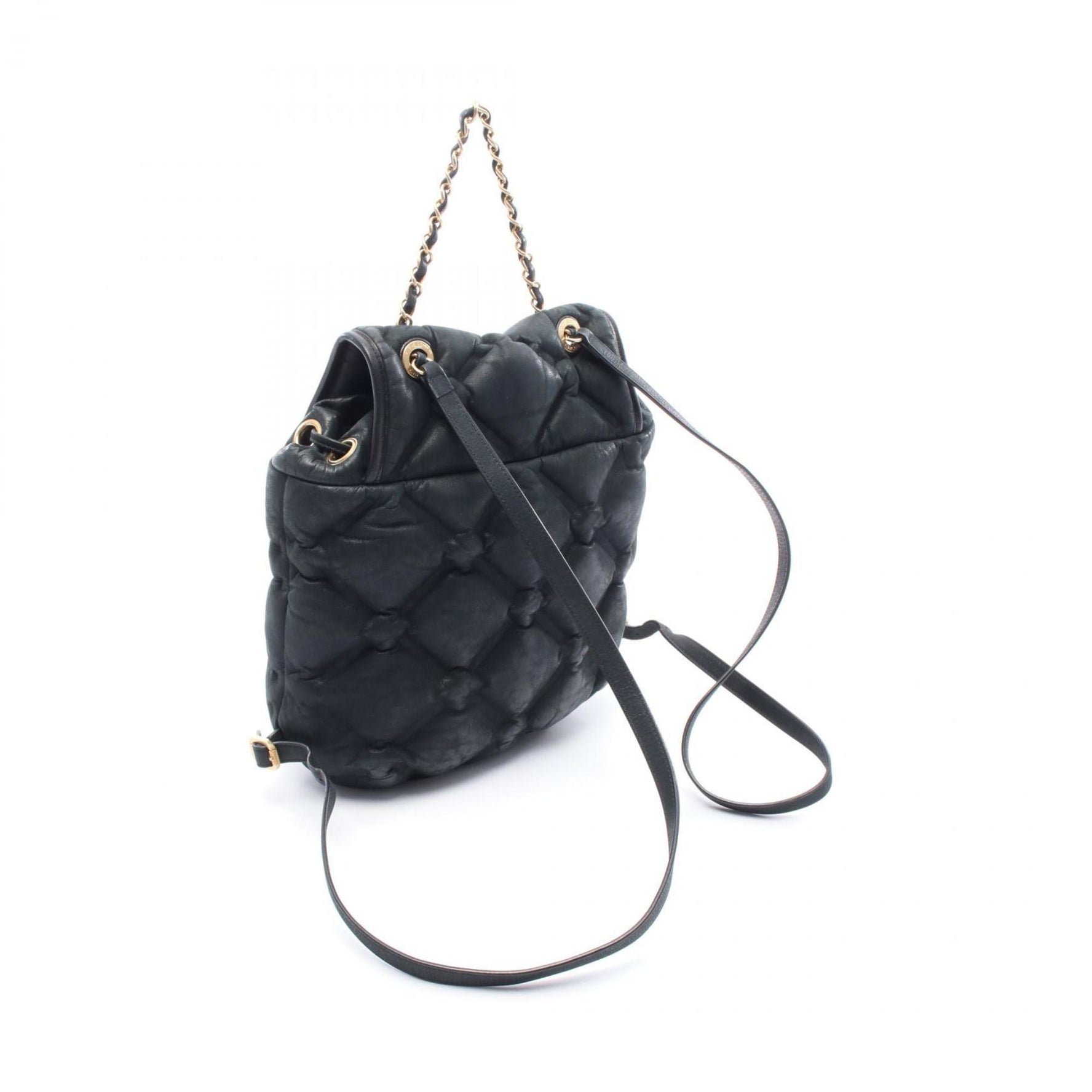 CHANEL Bubble Quilted Backpack, Leather