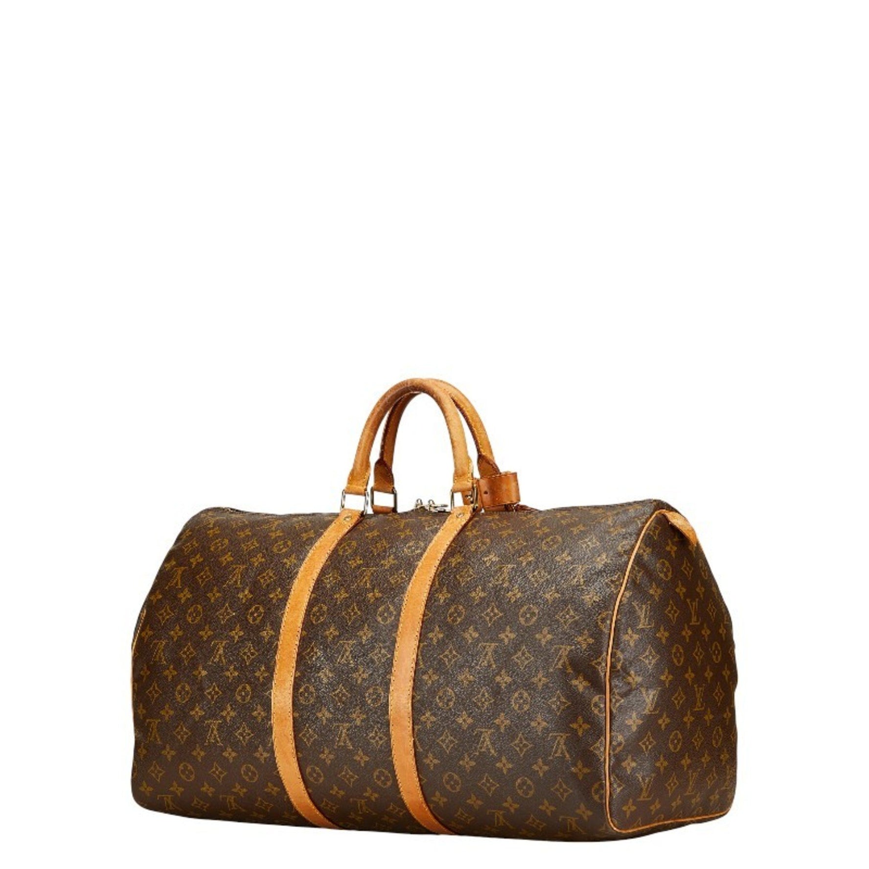 Louis Vuitton Monogram Keepall 55 Boston Travel Bag PVC Leather LOUIS VUITTON