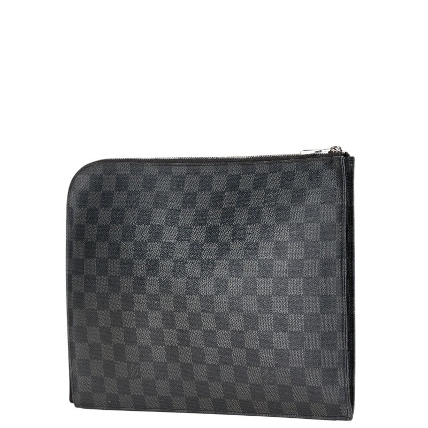 Louis Vuitton Damier Graphite Pochette Jour GM Clutch Bag PVC Leather