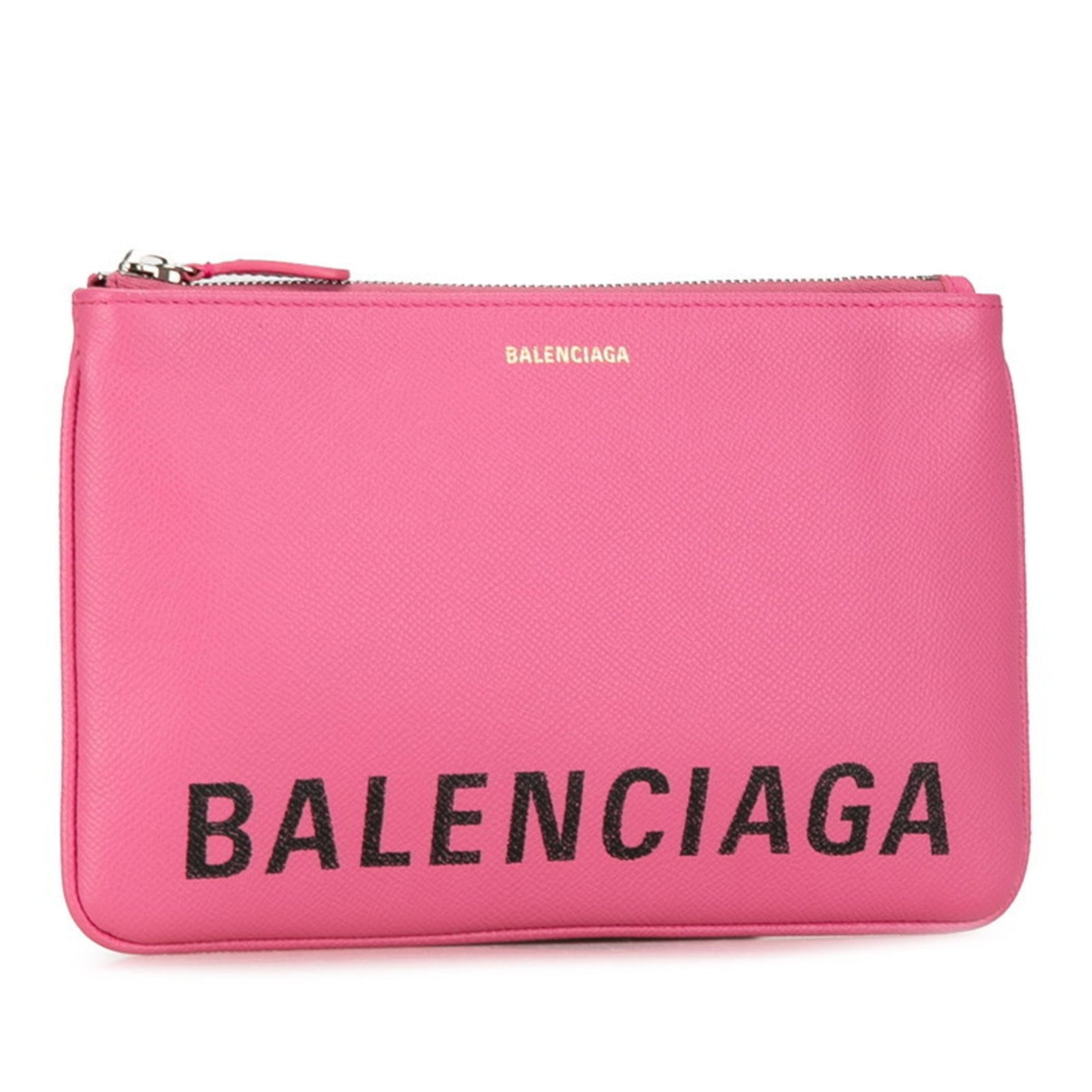 Balenciaga Ville Clutch Bag Pouch Pink Leather Women's BALENCIAGA