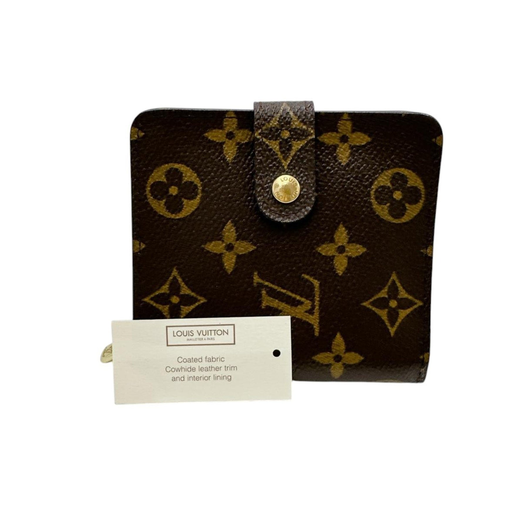 Louis Vuitton Bi-fold wallet with card pocket and zipper Monogram Compact Zip Canvas