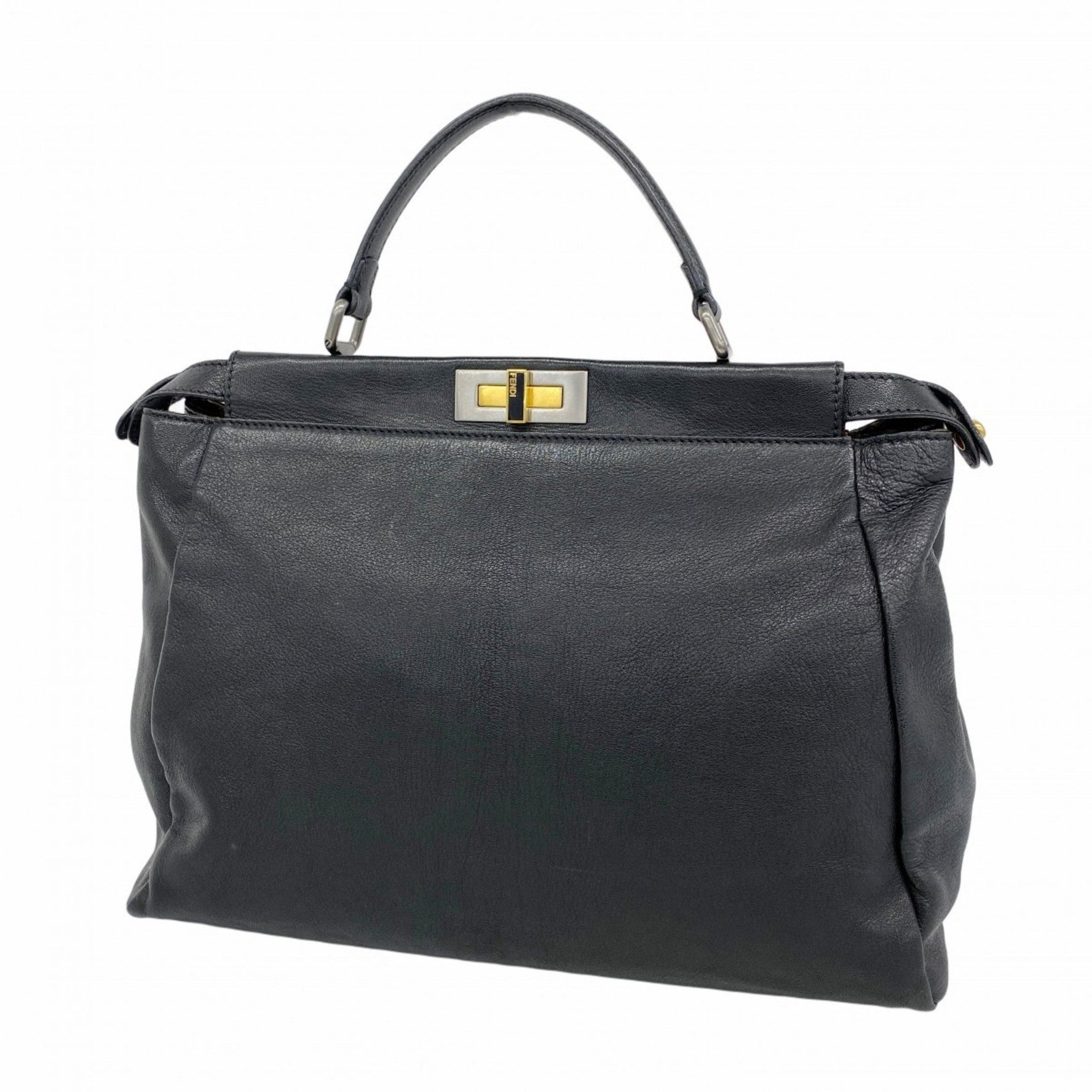 Fendi Peekaboo Leather Handbag in and Gold