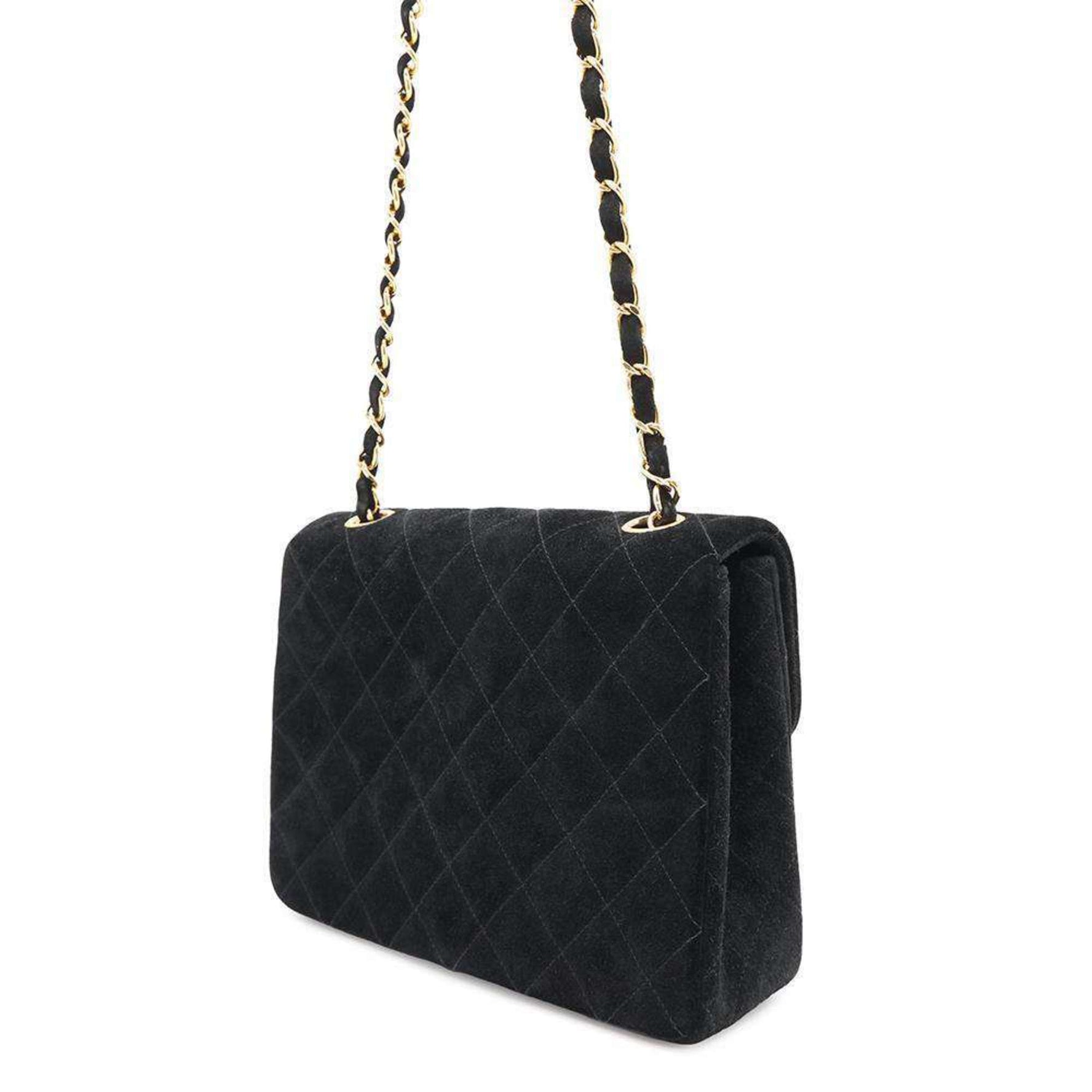 Chanel Chain Shoulder Bag Matelasse Coco Mark Single Flap Suede