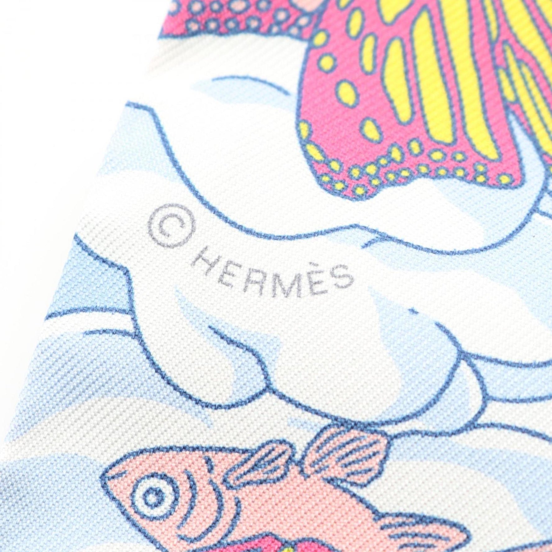 Hermes Hermès Twilly "SUR MON NUAGE" Silk Scarf in Multicolored Pink