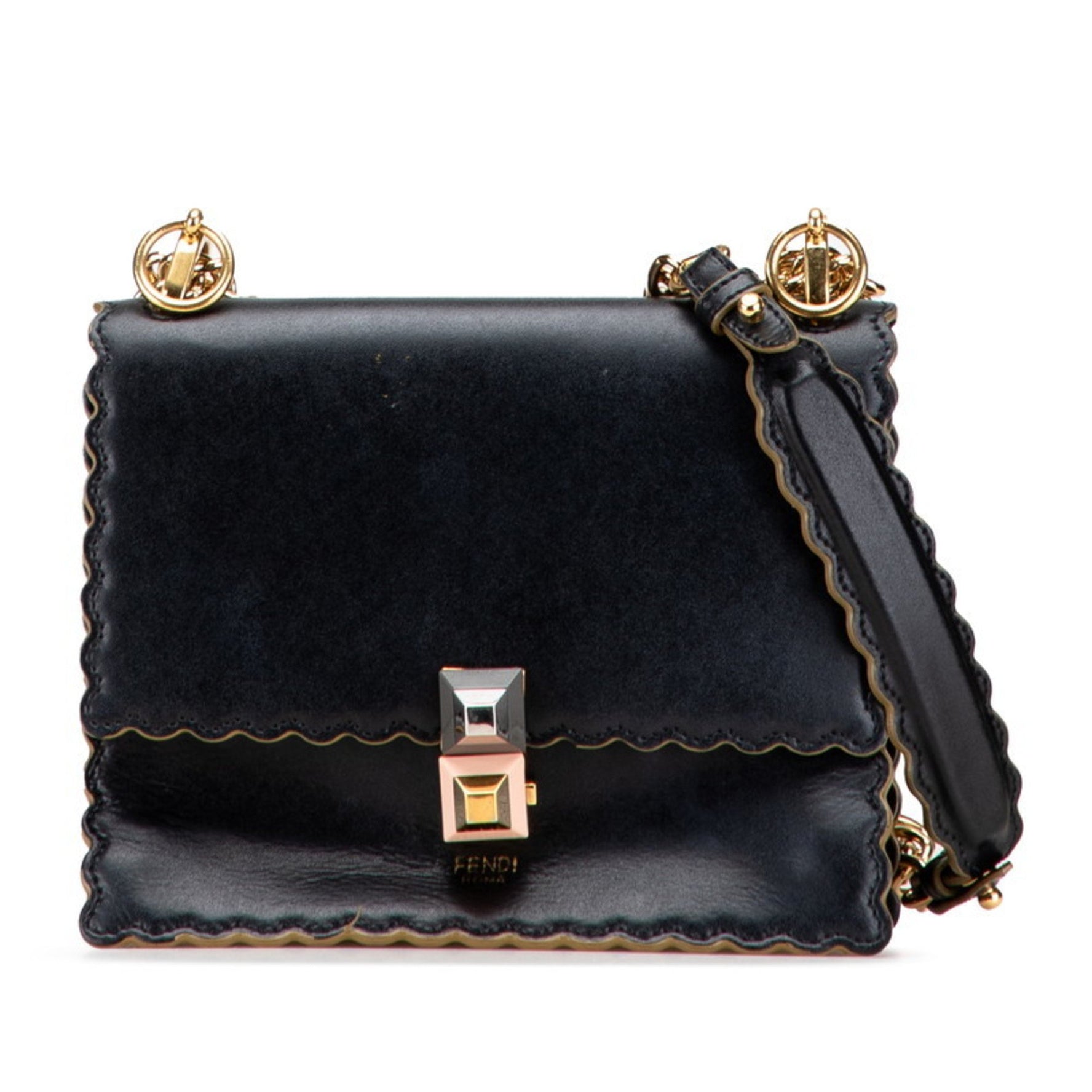 FENDI Canai Small Chain Shoulder Bag Leather