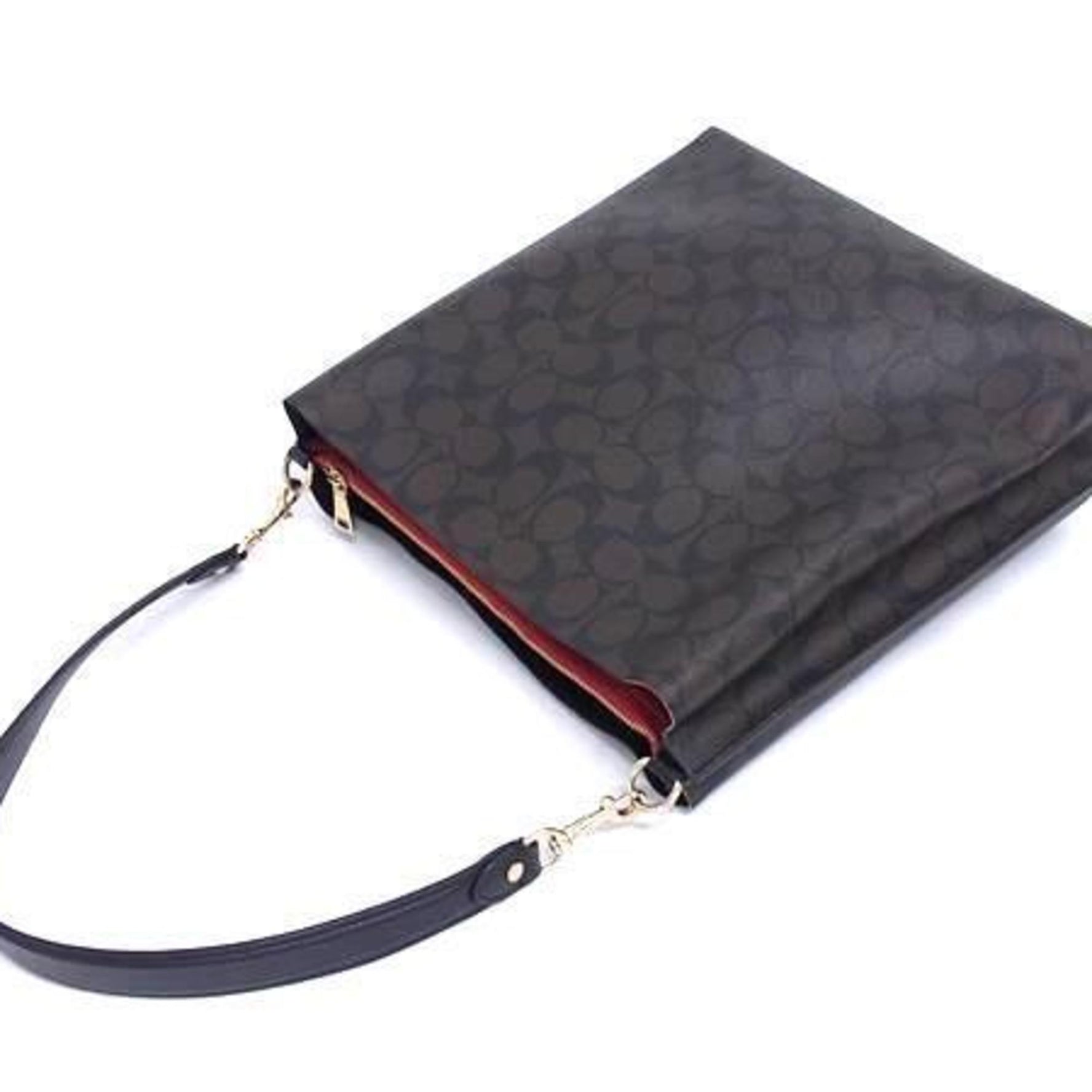 COACH Molly Bucket Shoulder Bag Brown/Black Leather Signature