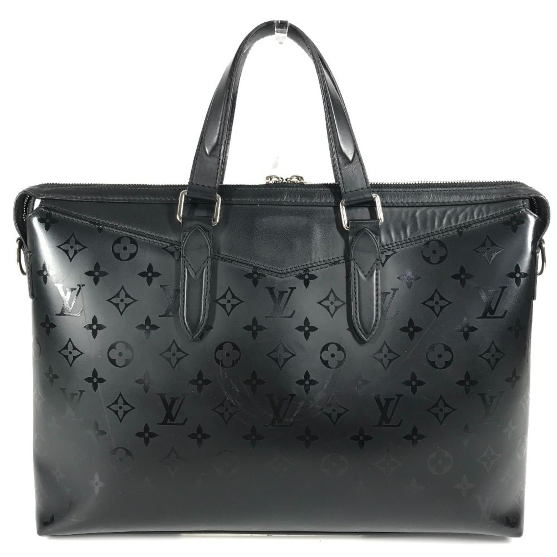Louis Vuitton Monogram Illusion Briefcase, Tote Bag, Handbag, Business Leather, Men's, Noir, Black