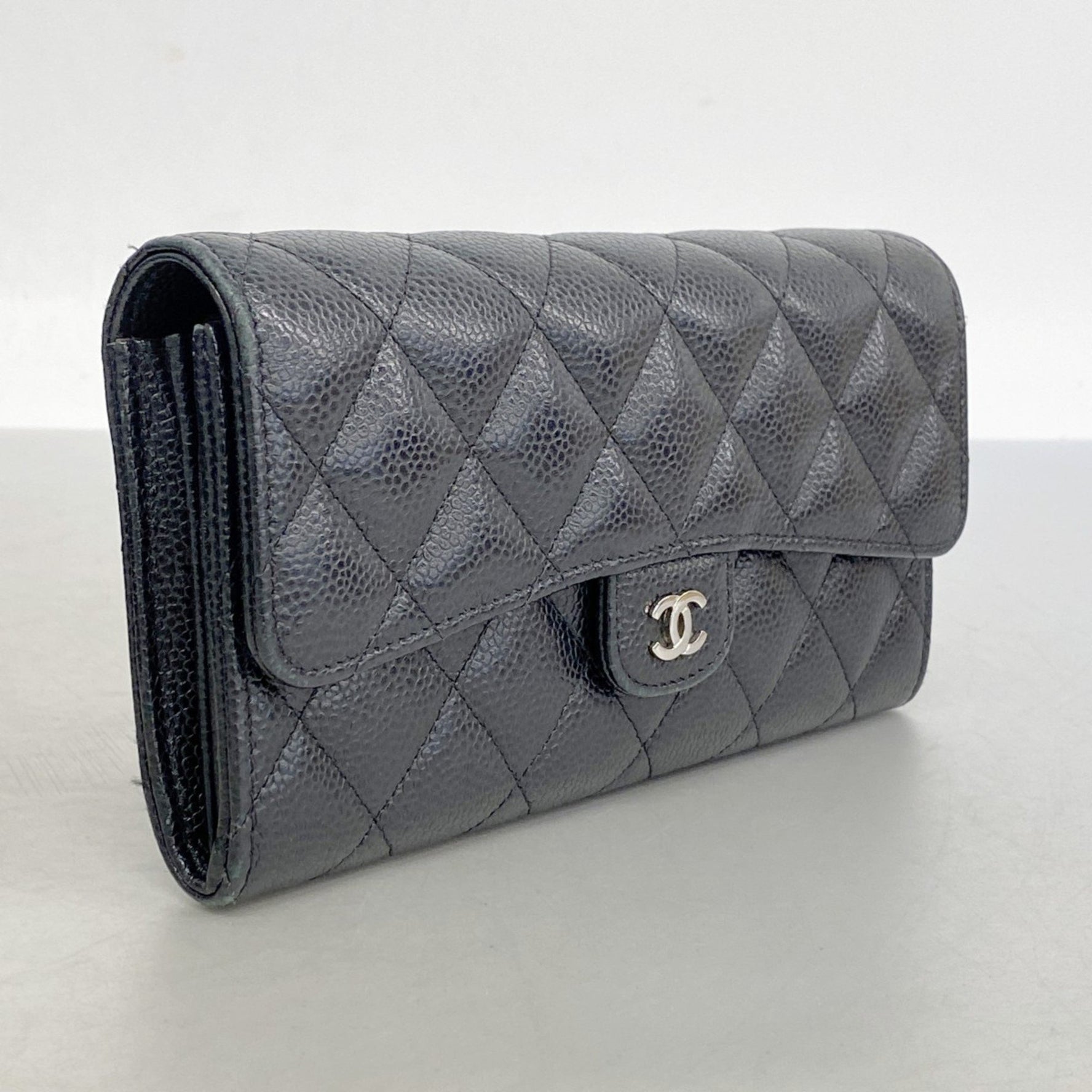 Chanel Matelasse Caviar Leather Long Wallet
