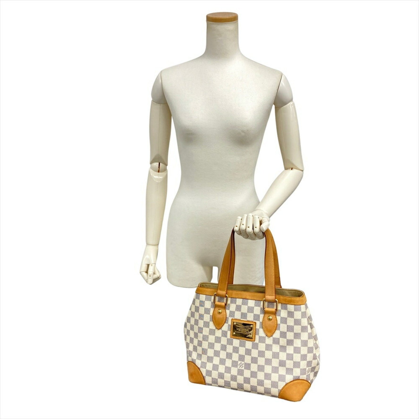 Louis Vuitton Hampstead PM Handbag Damier Azur White