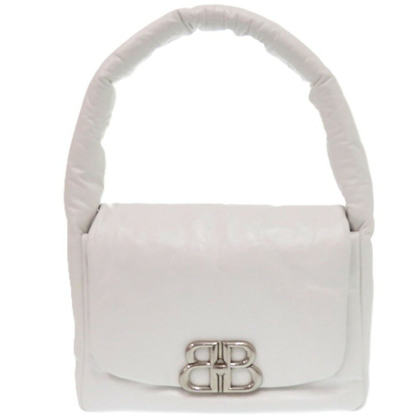 Like new Balenciaga Monaco handbag in white leather (0332)