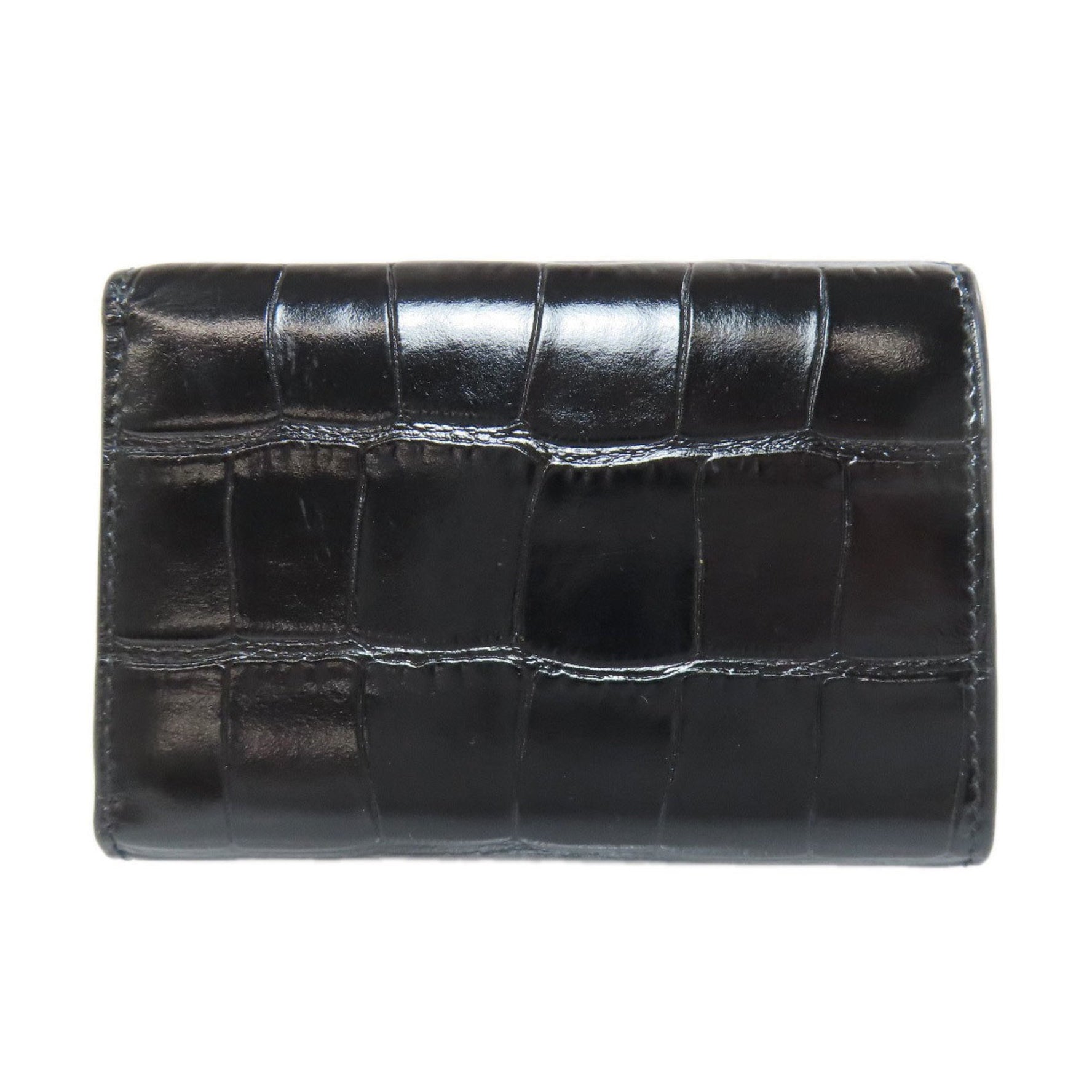Balenciaga B Embossed Leather Bi-fold Wallet for Women