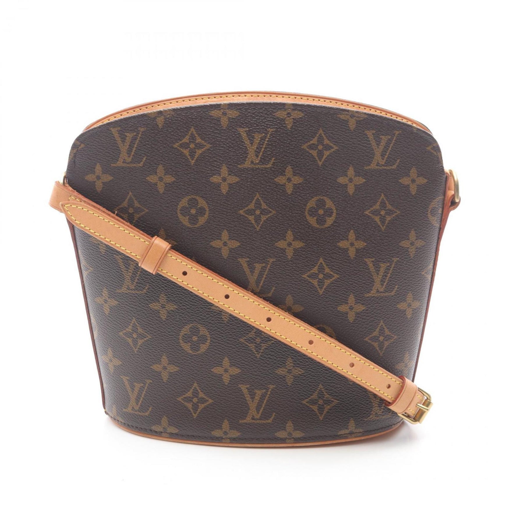 Louis Vuitton Drouot Shoulder Bag, Coated Canvas and Leather, Monogram, Brown