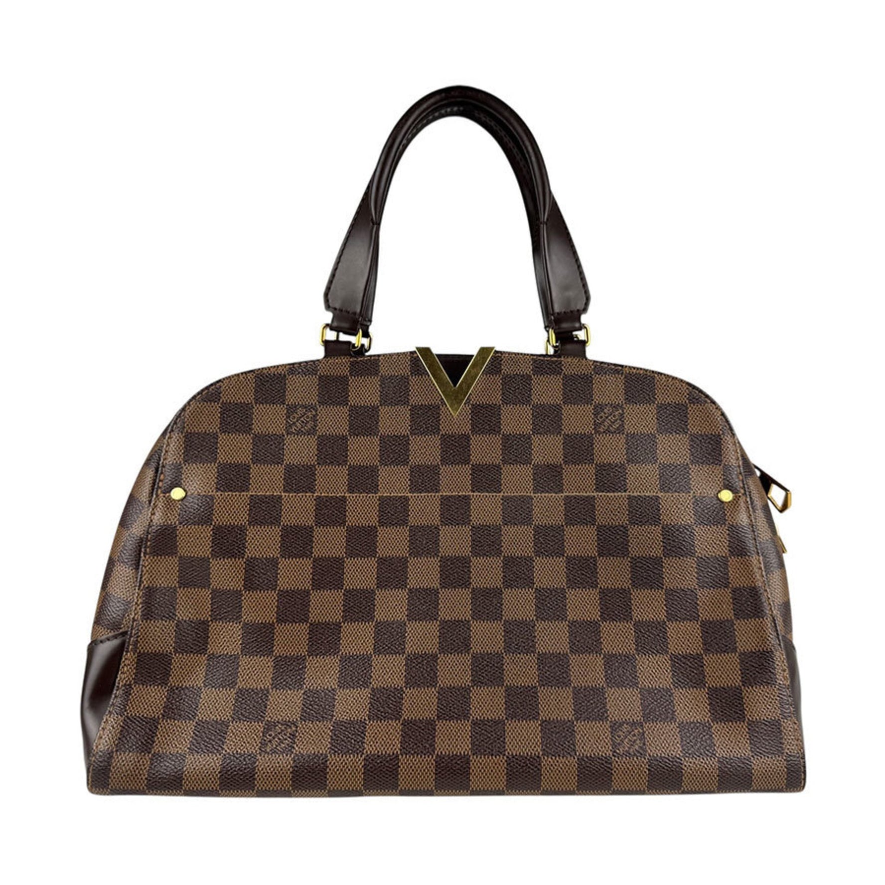 Louis Vuitton Damier Kensington Bowling Shoulder Bag in Canvas and Leather