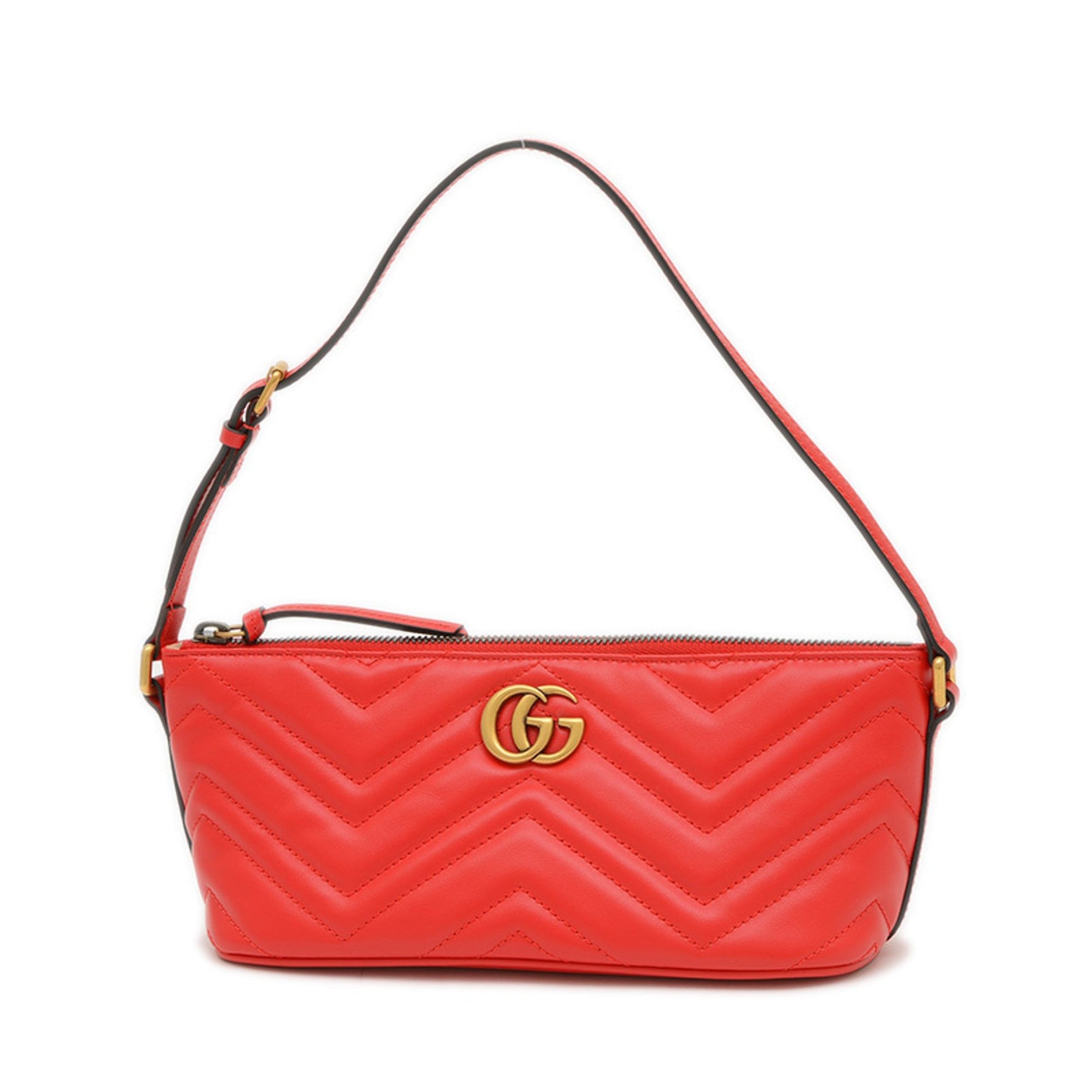 Gucci GG Marmont One-Shoulder Shoulder Bag in Red Leather