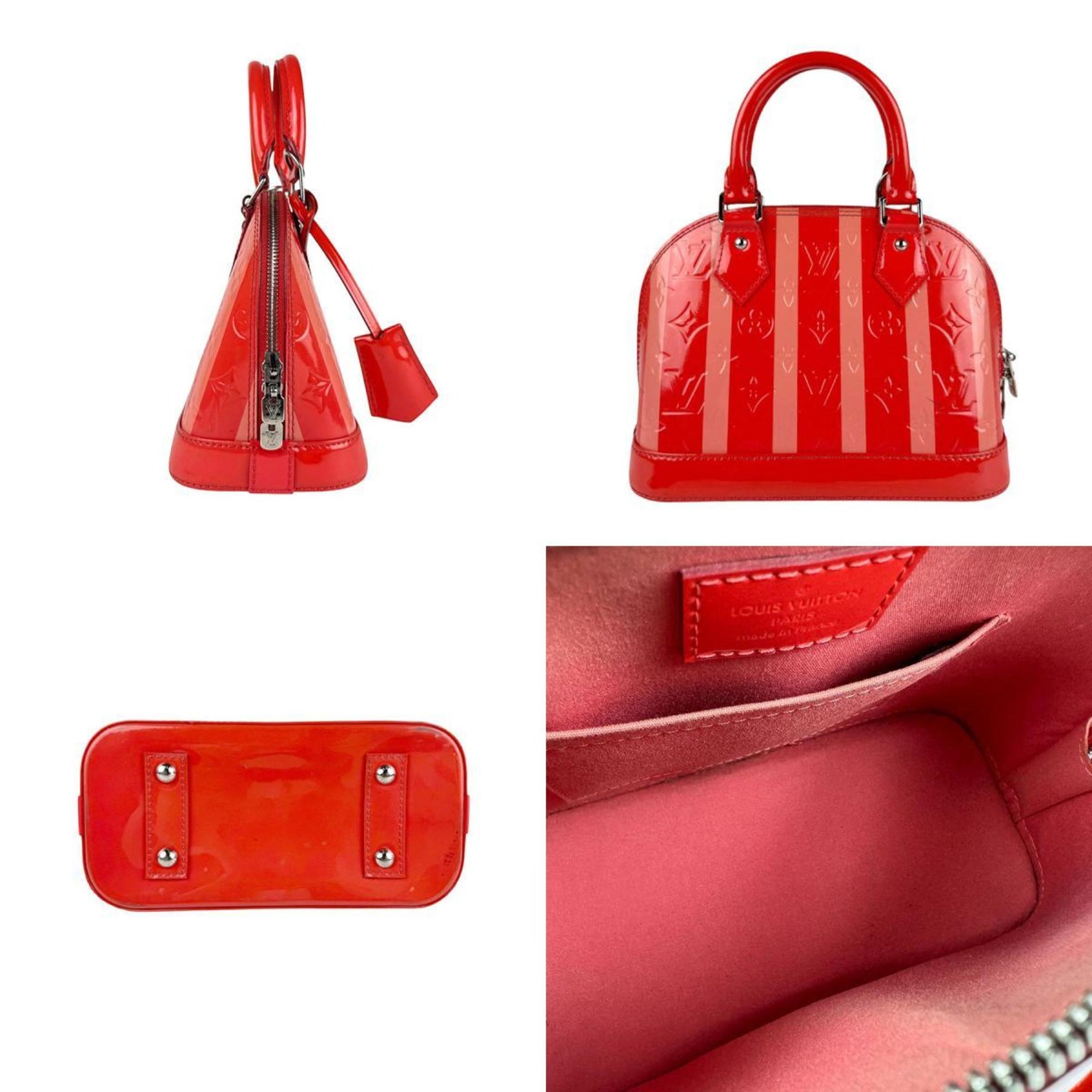 LOUIS VUITTON Handbag Shoulder Bag Vernis Rayeur Alma BB Monogram Poppy Petal Women's z4115